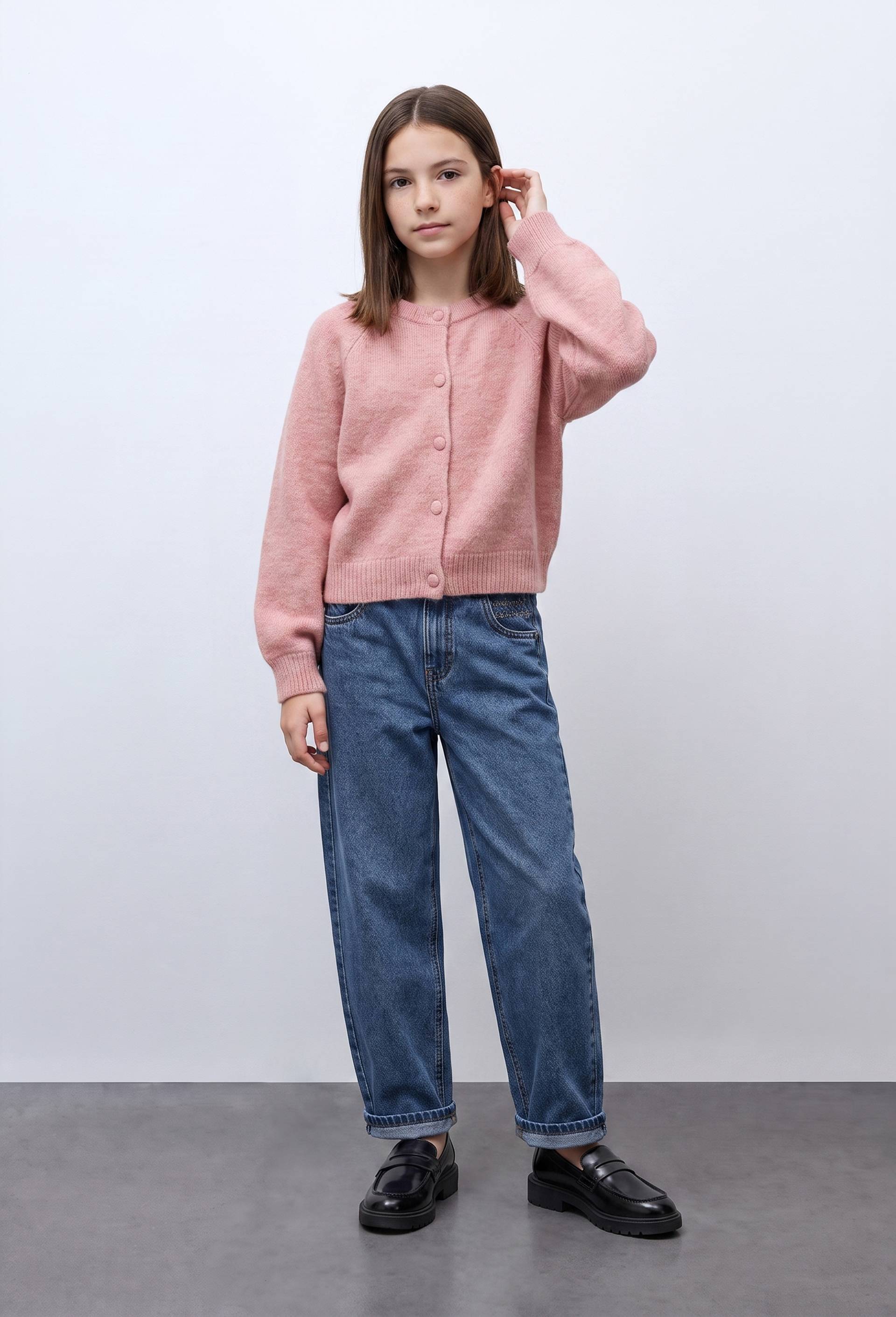 Cardigan uni, Rose, large image number 0