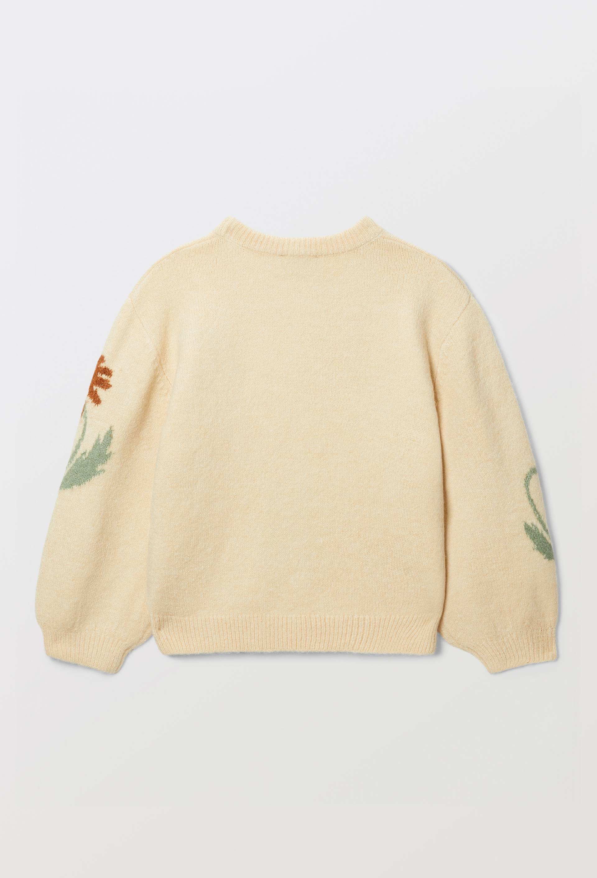 Pull intarcia motif fleurs, Jaune, large image number 3