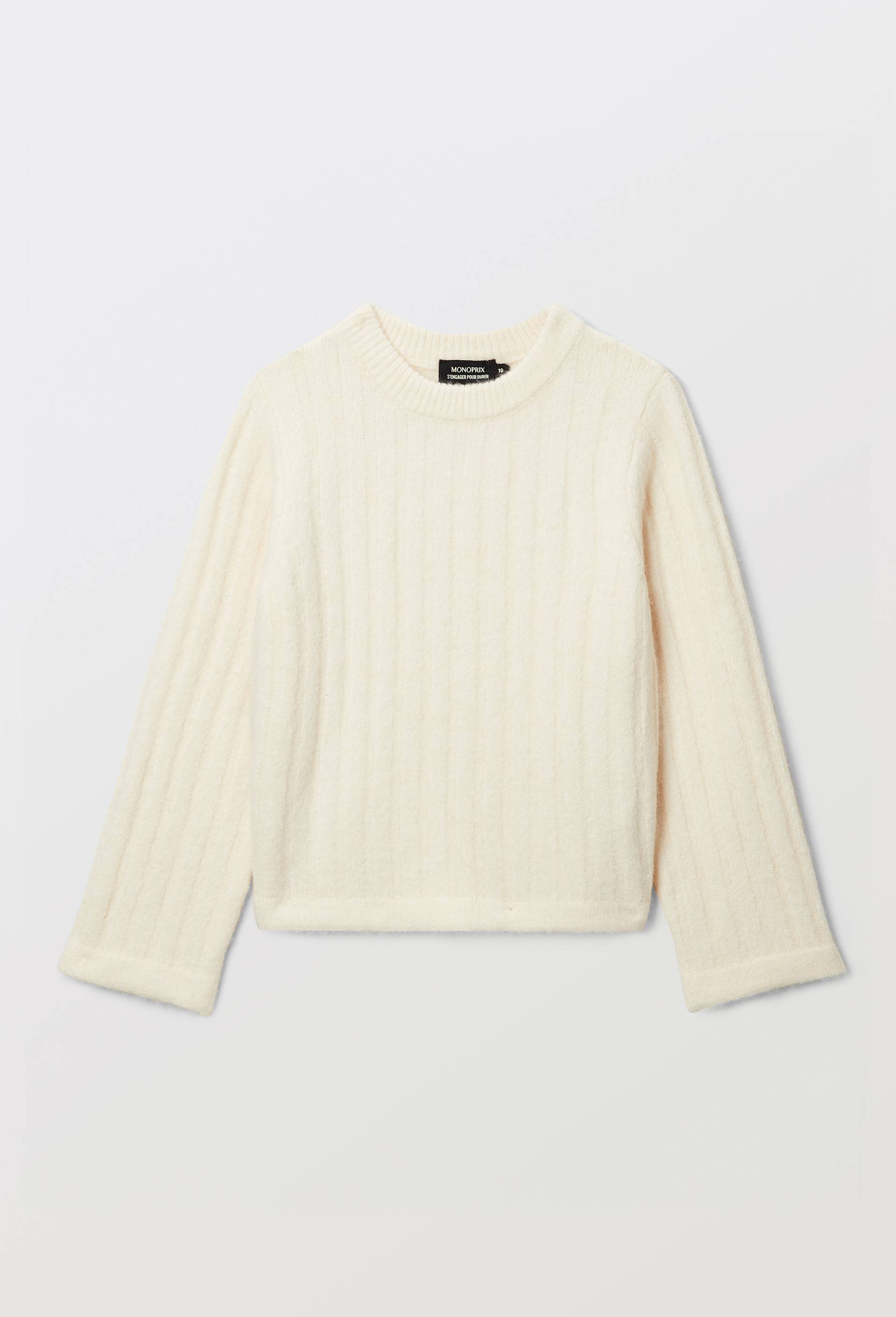Pull uni, Beige clair, large image number 1