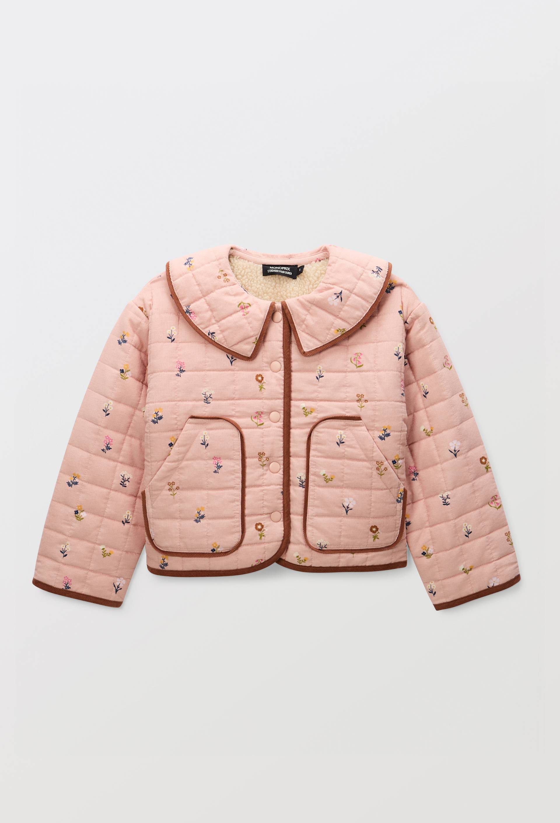 Veste matelass&eacute;e imprim&eacute;e en coton, Rose, large image number 1.0