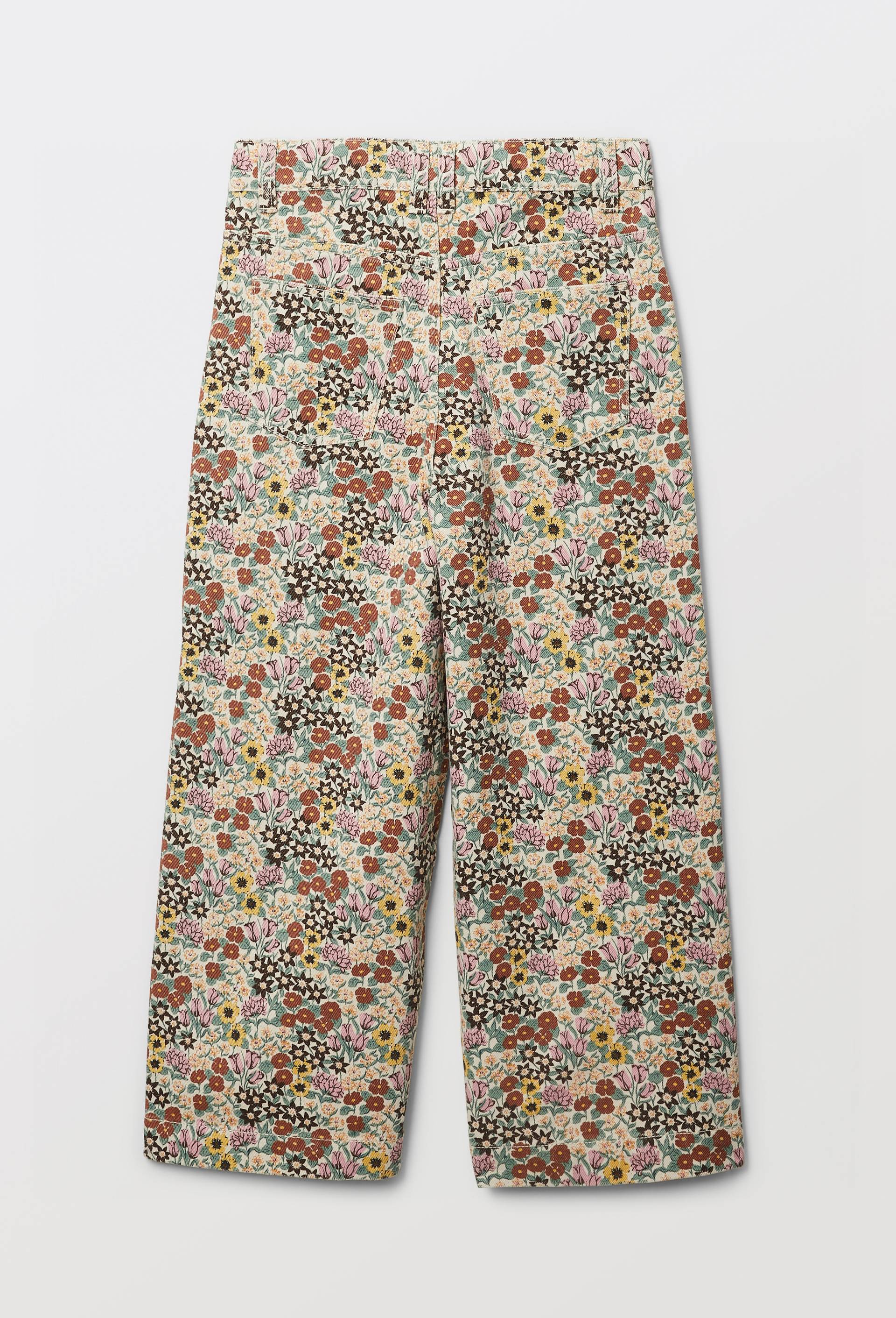 Pantalon twill imprim&eacute; en coton, Jaune, large image number 3.0