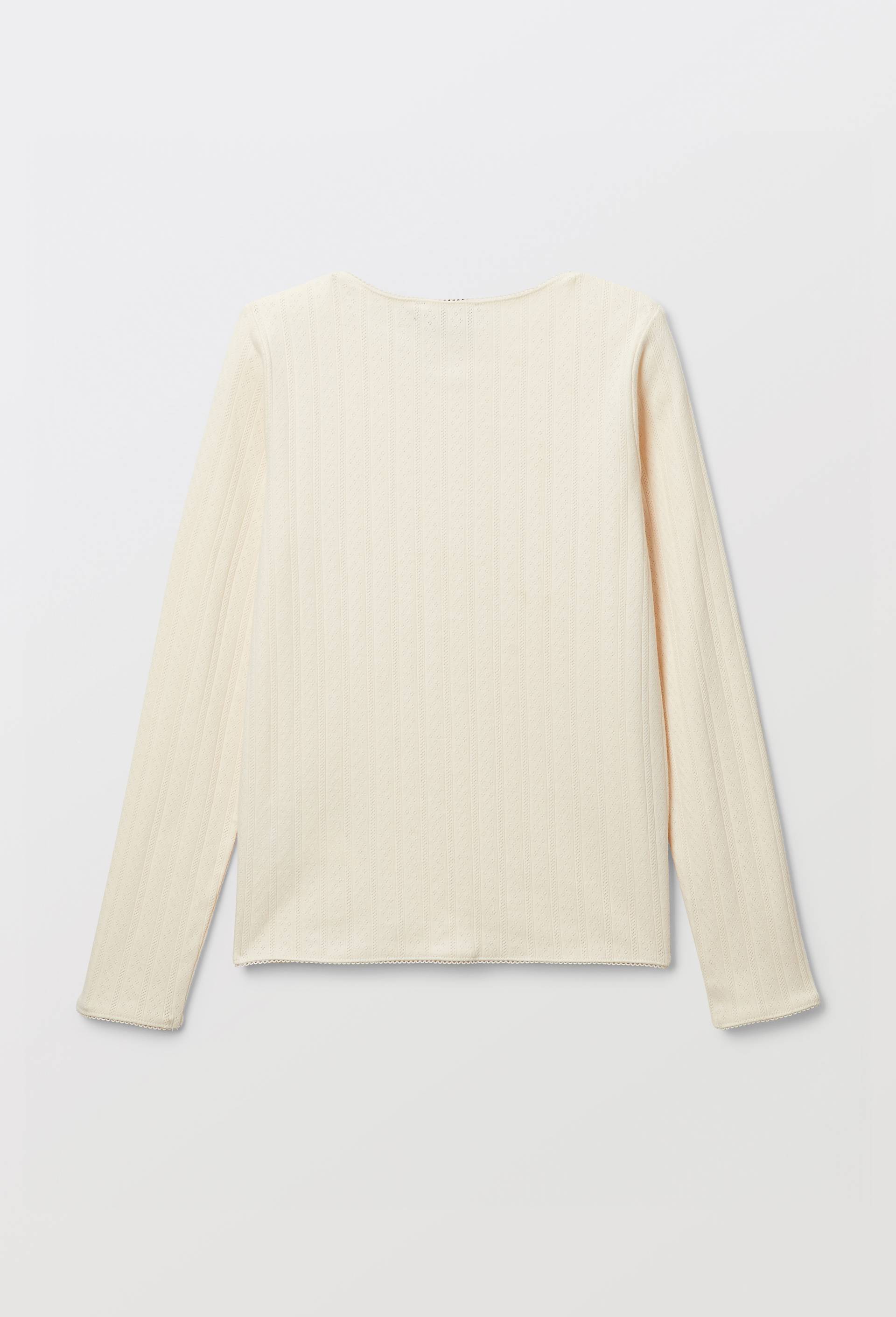 T-shirt manches longues en pointelle, Beige clair, large image number 2