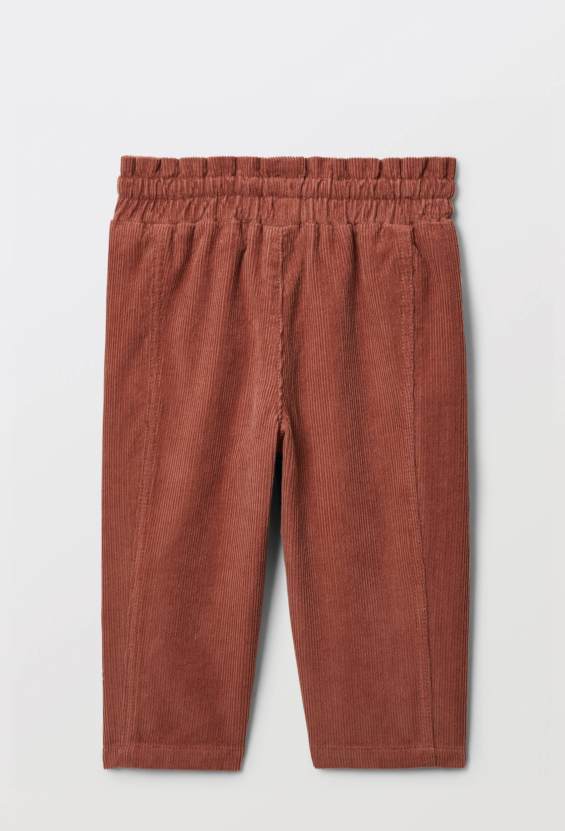 Pantalon taille &eacute;lastique en velours brod&eacute; en coton BIO GOTS, Rose fonc&eacute;, large image number 2.0