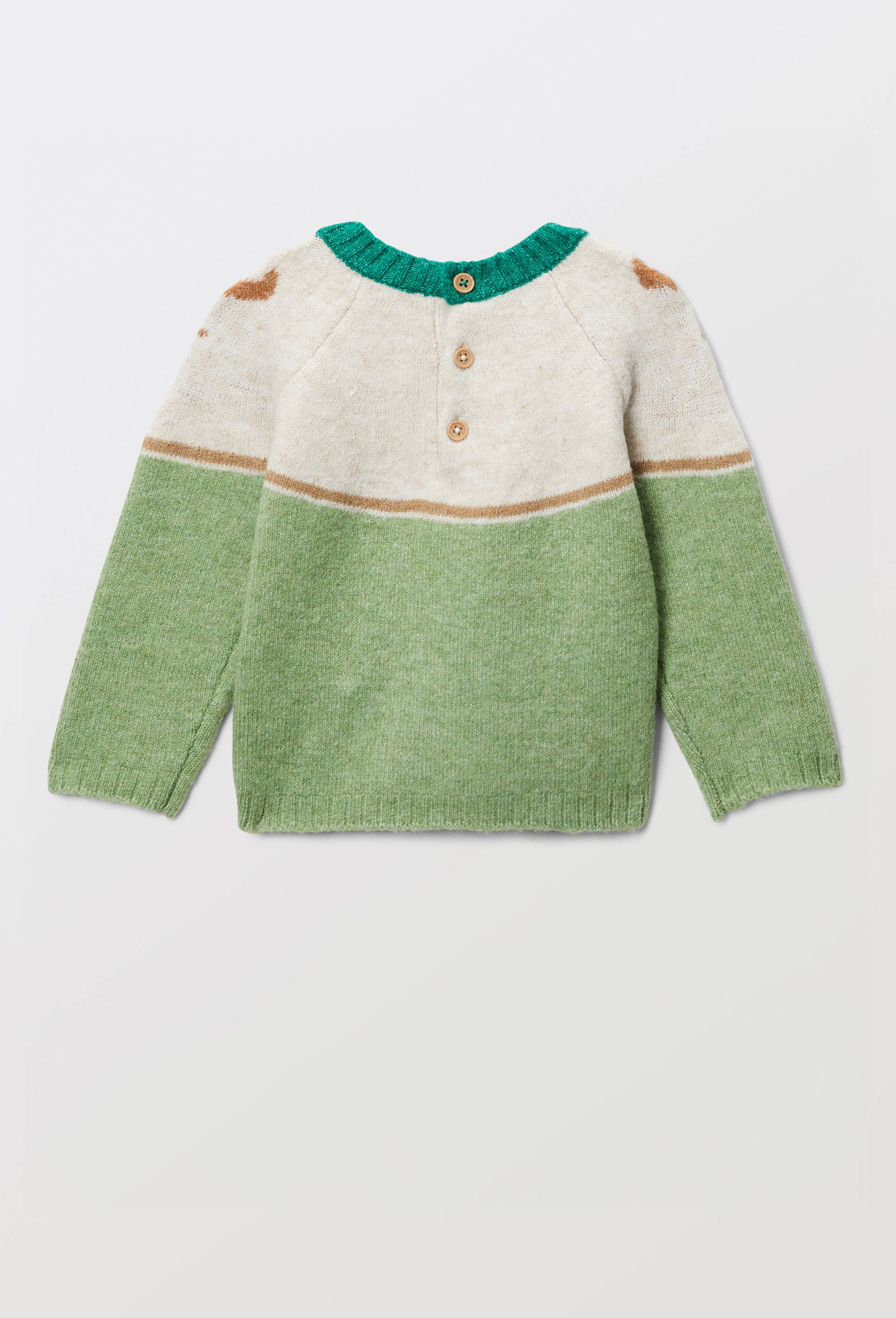 Pull jacquard imprim&eacute;, Vert, large image number 2