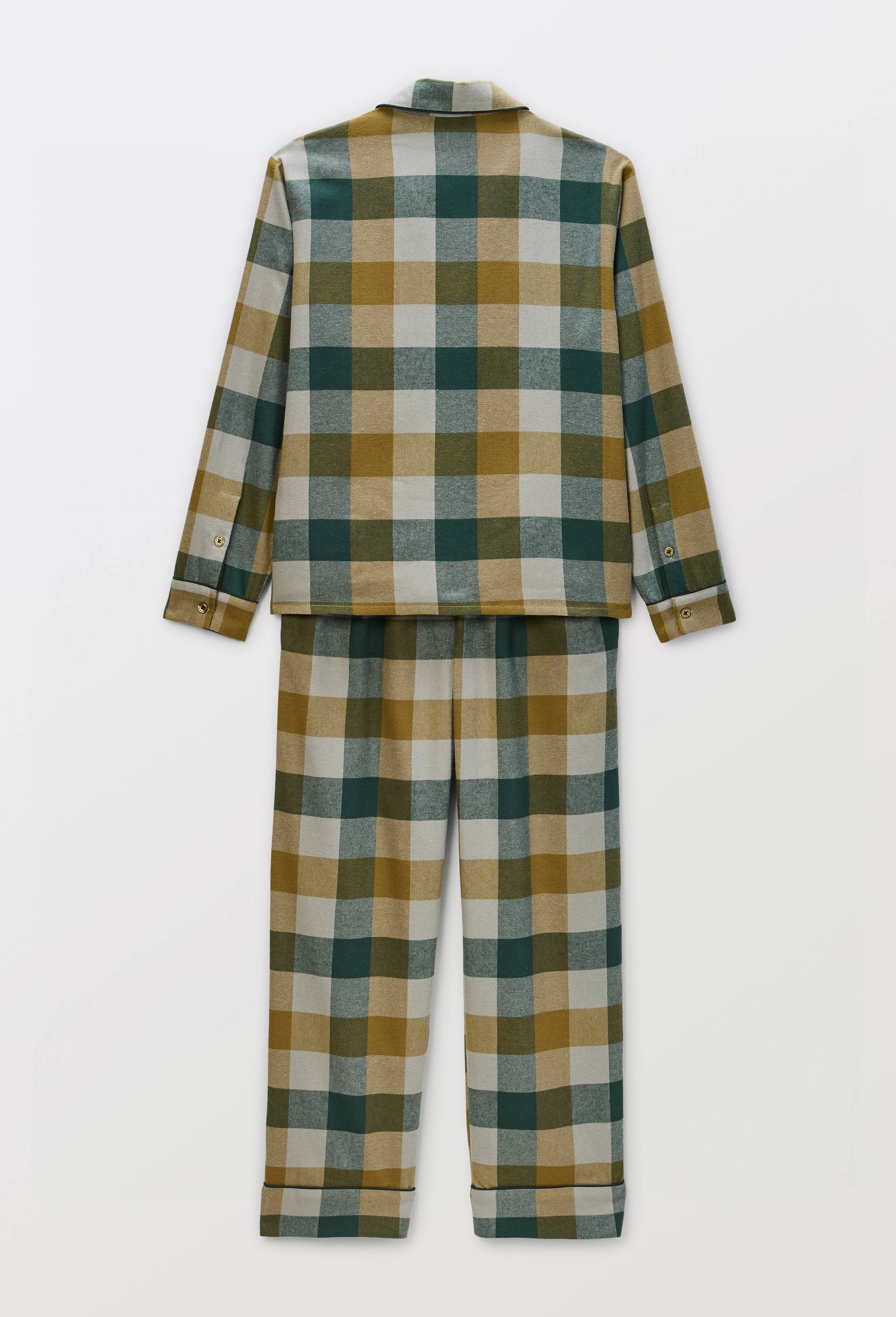 Pyjama vichy en coton grat&eacute;, Vert fonc&eacute;, large image number 4.0