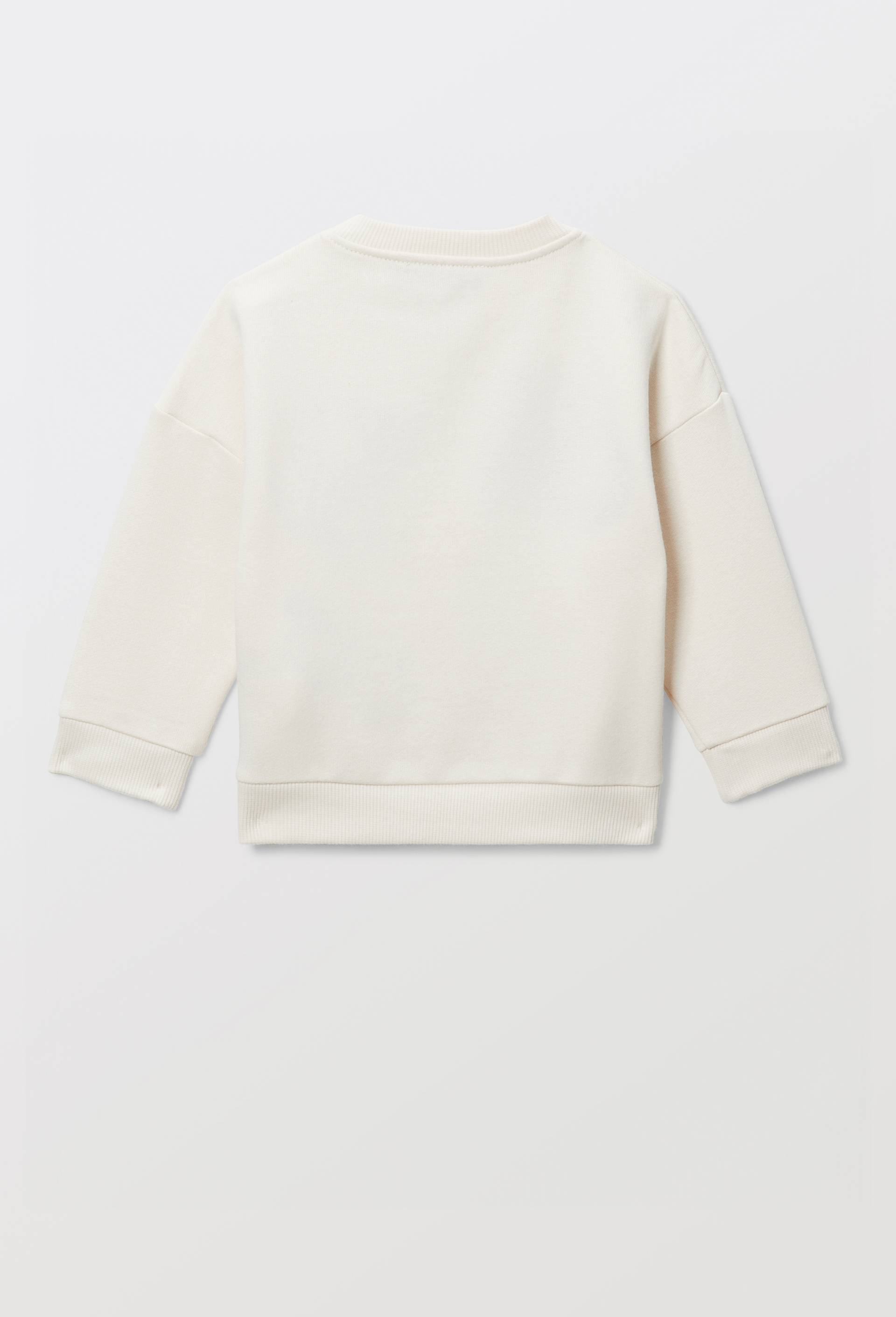 Sweat brod&eacute; en coton BIO GOTS, Beige clair, large image number 2.0