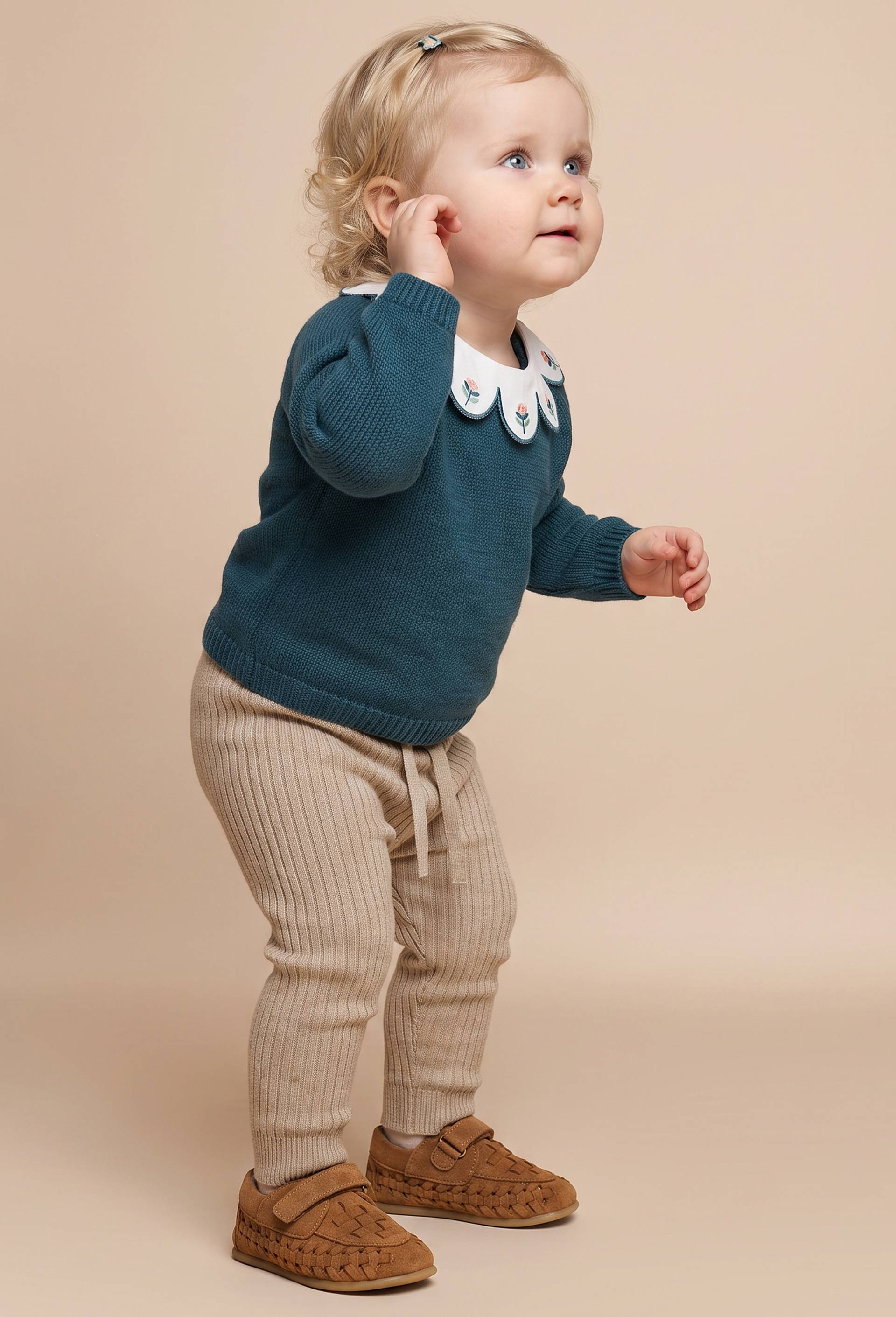 Legging c&ocirc;tel&eacute; uni en tricot, Vert fonc&eacute;, swatch image