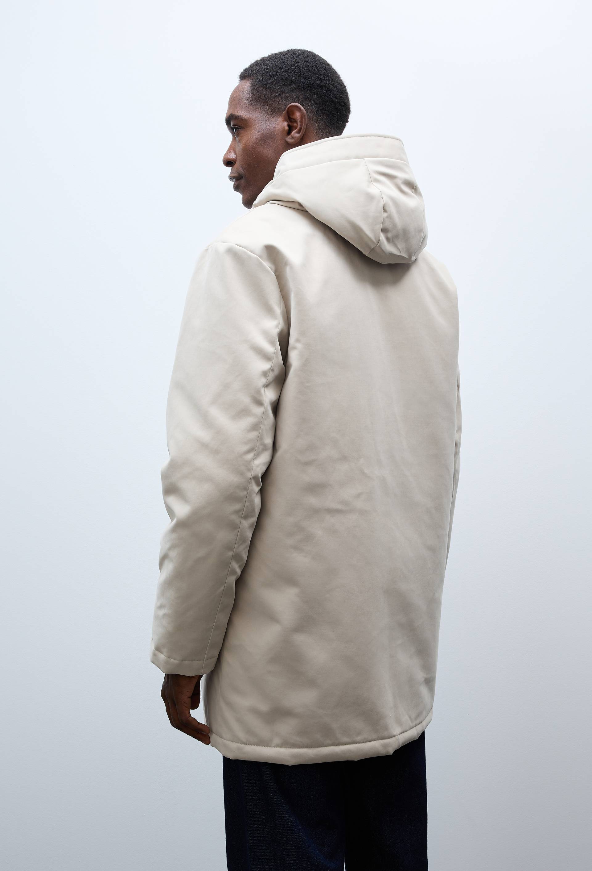 Parka &agrave; capuche d&eacute;perlante en coton, Beige clair, large image number 2.0