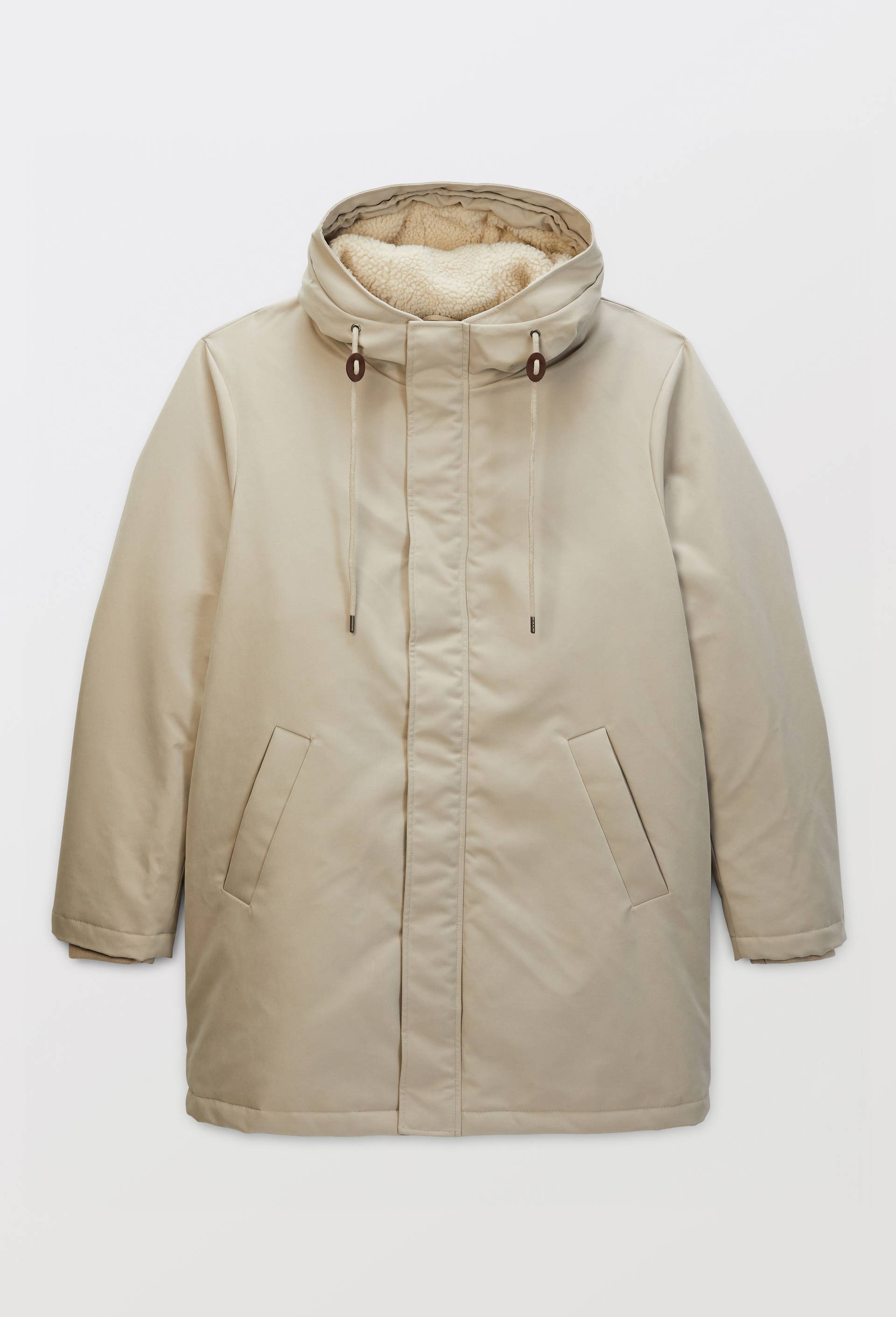 Parka &agrave; capuche d&eacute;perlante en coton, Beige clair, large image number 3