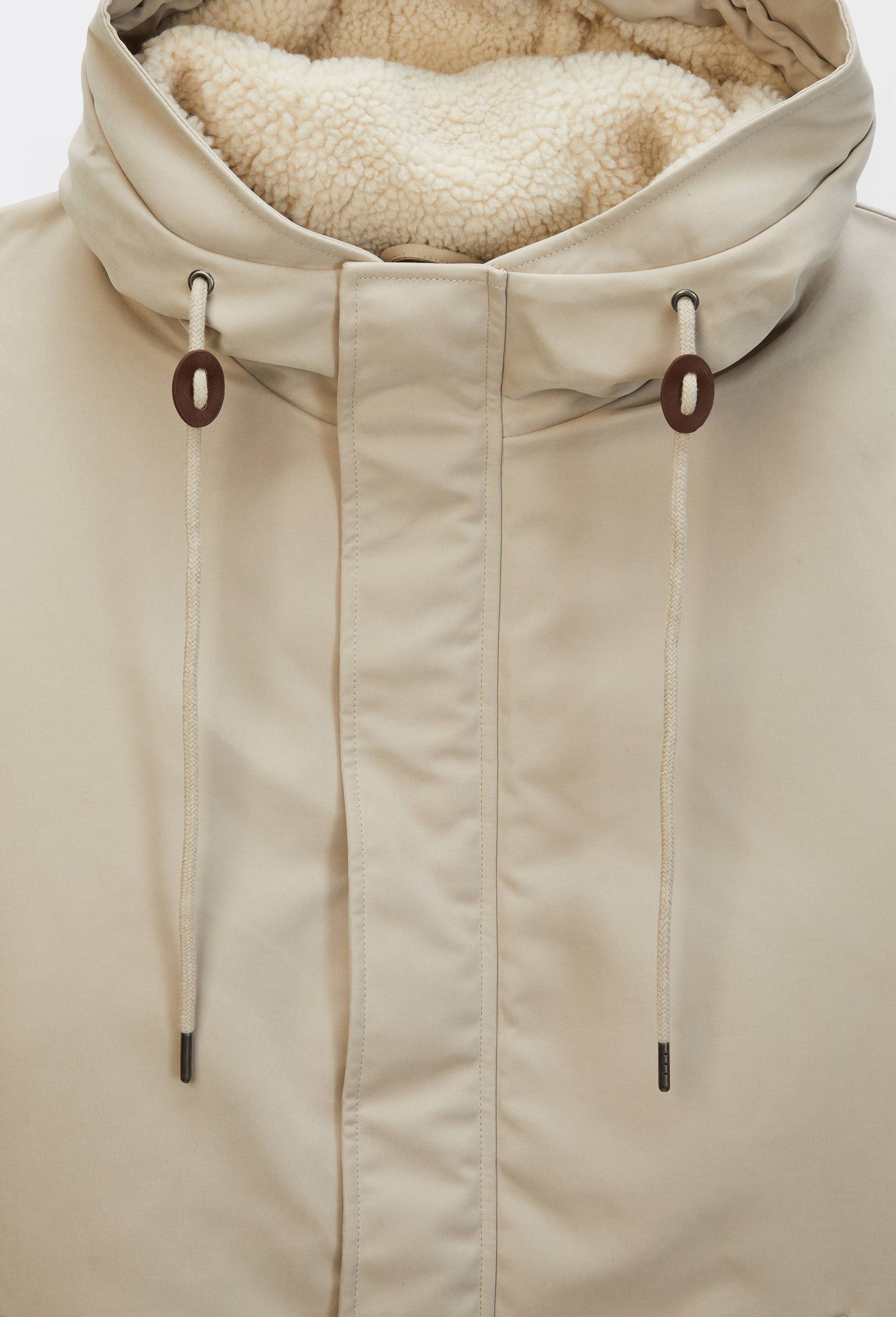 Parka &agrave; capuche d&eacute;perlante en coton, Beige clair, large image number 5.0