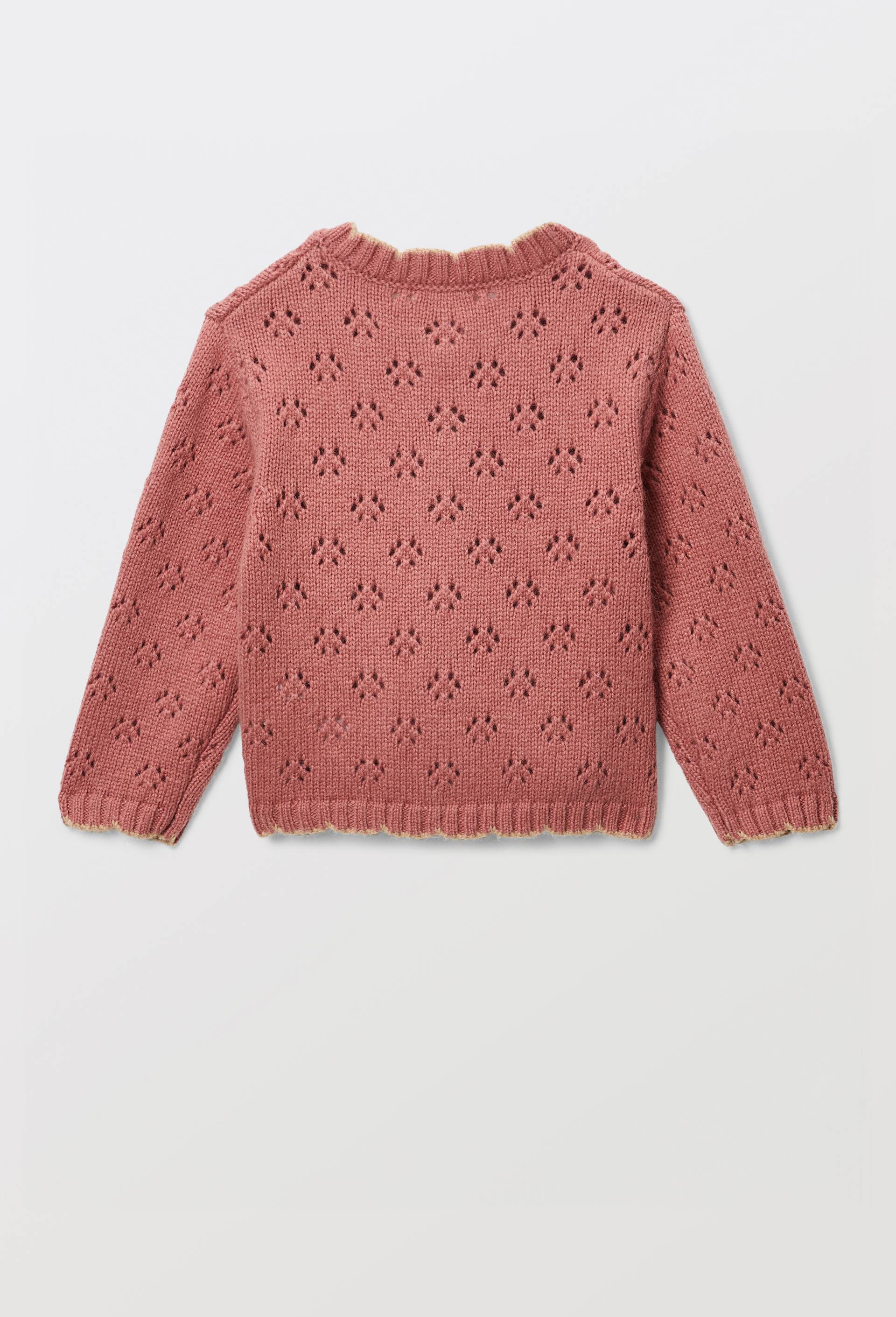 Cardigan tricot point fantaisie contenant de la laine, Rose fonc&eacute;, large image number 2