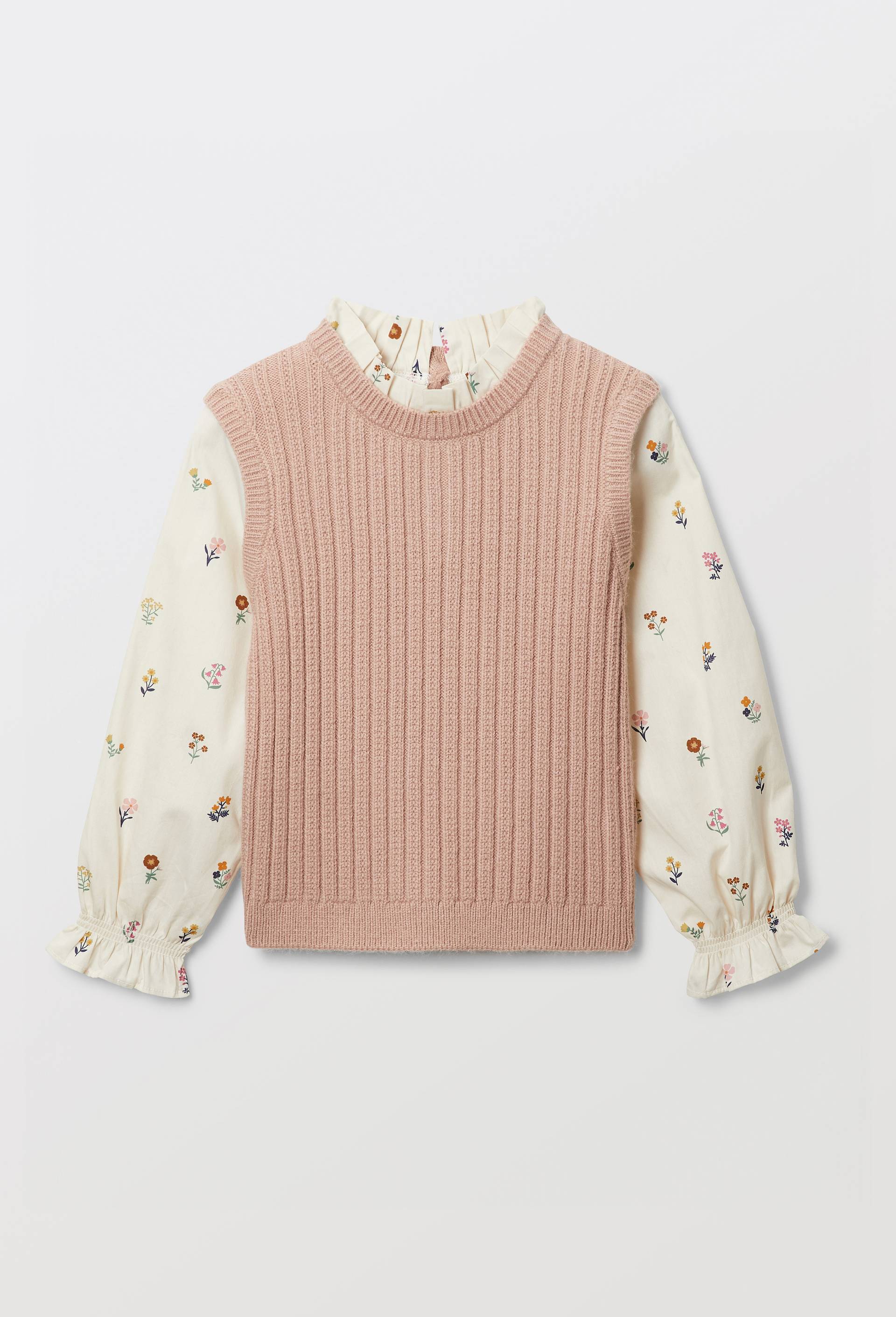 Pull bi-mati&egrave;re imprim&eacute;, Rose, large image number 1