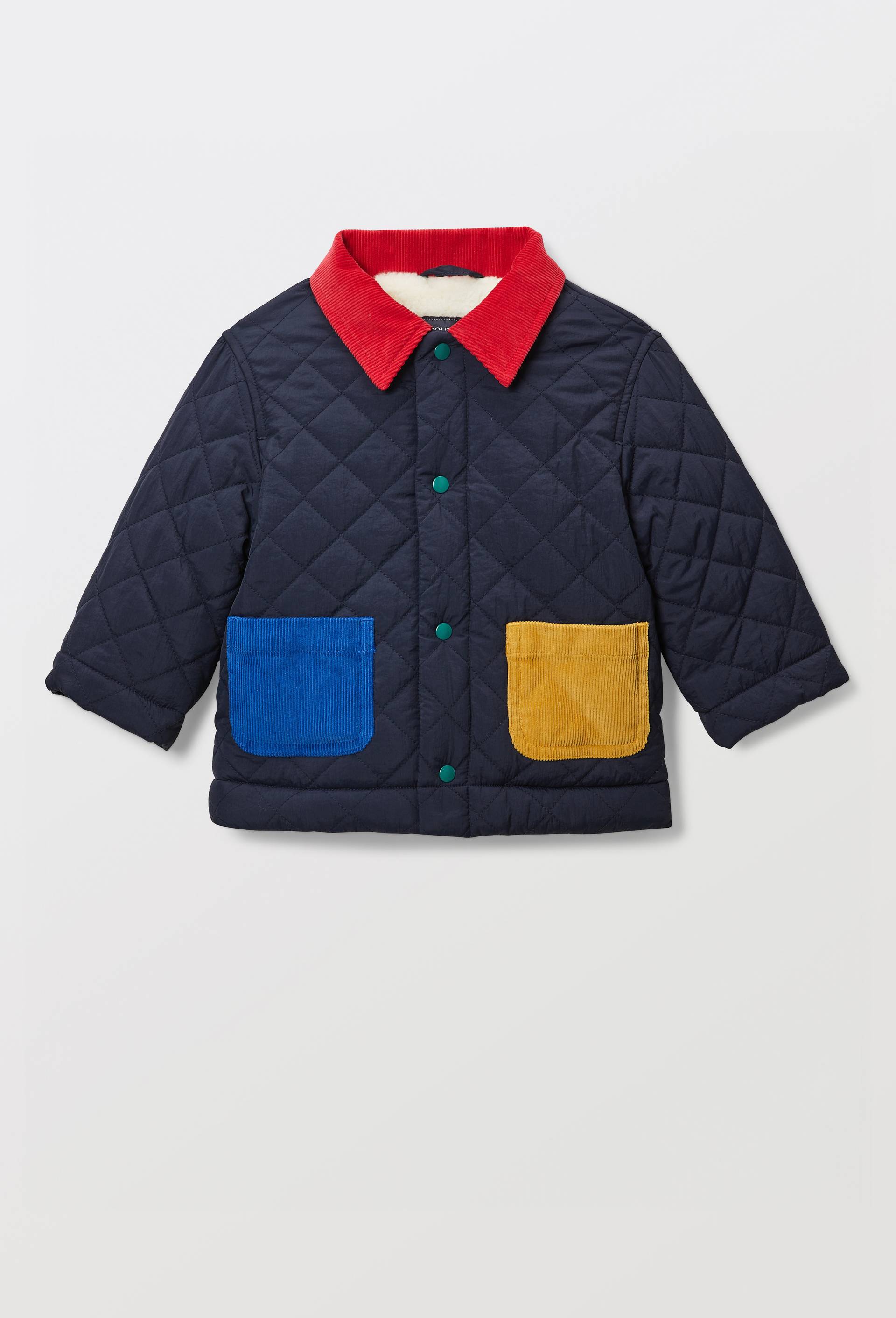 Veste quilt&eacute;e doubl&eacute;e sherpa, Bleu fonc&eacute;, large image number 1