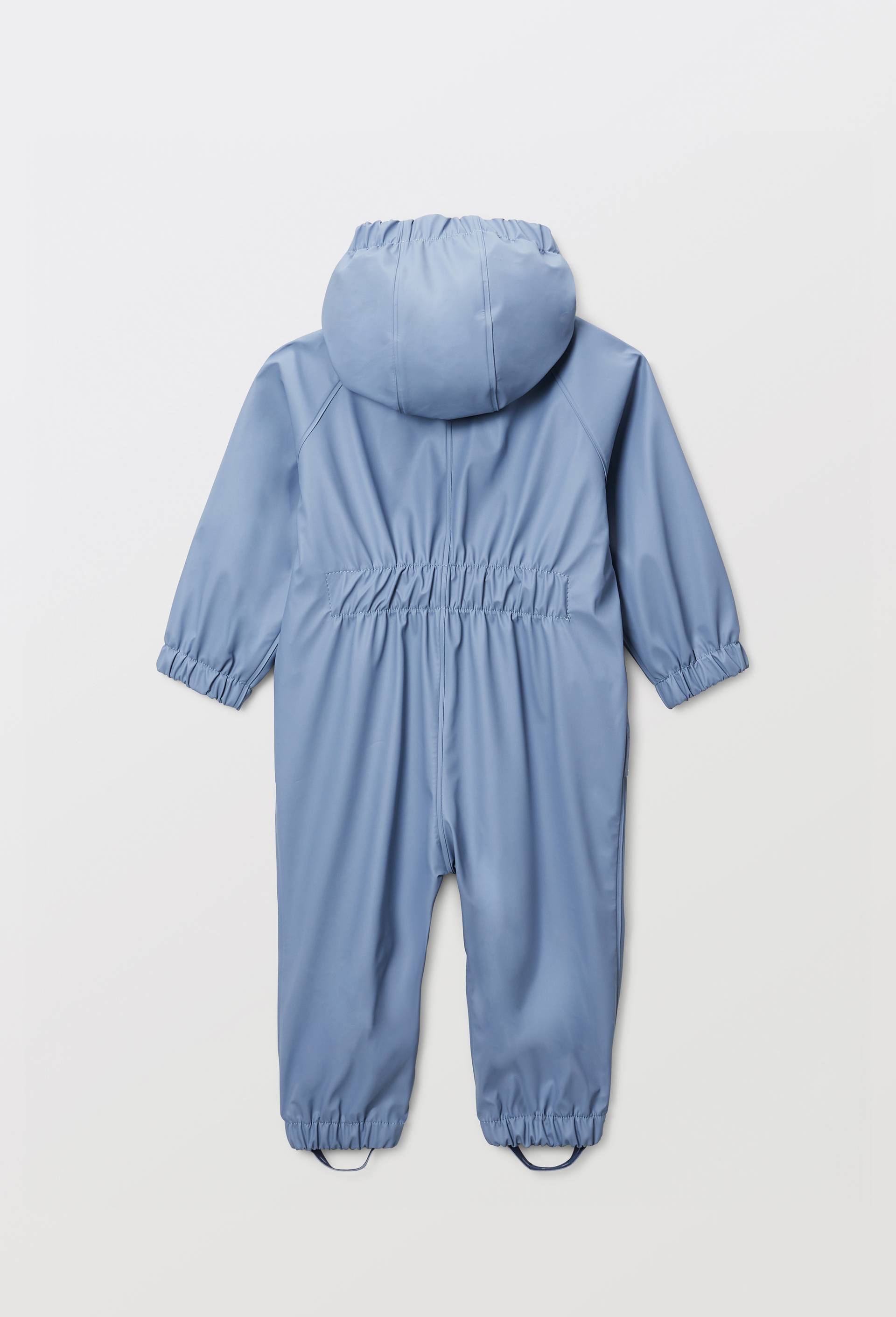 Combinaison de pluie unie avec capuche amovible doubl&eacute;e en polaire avec du polyester recycl&eacute;, Bleu, large image number 1.0