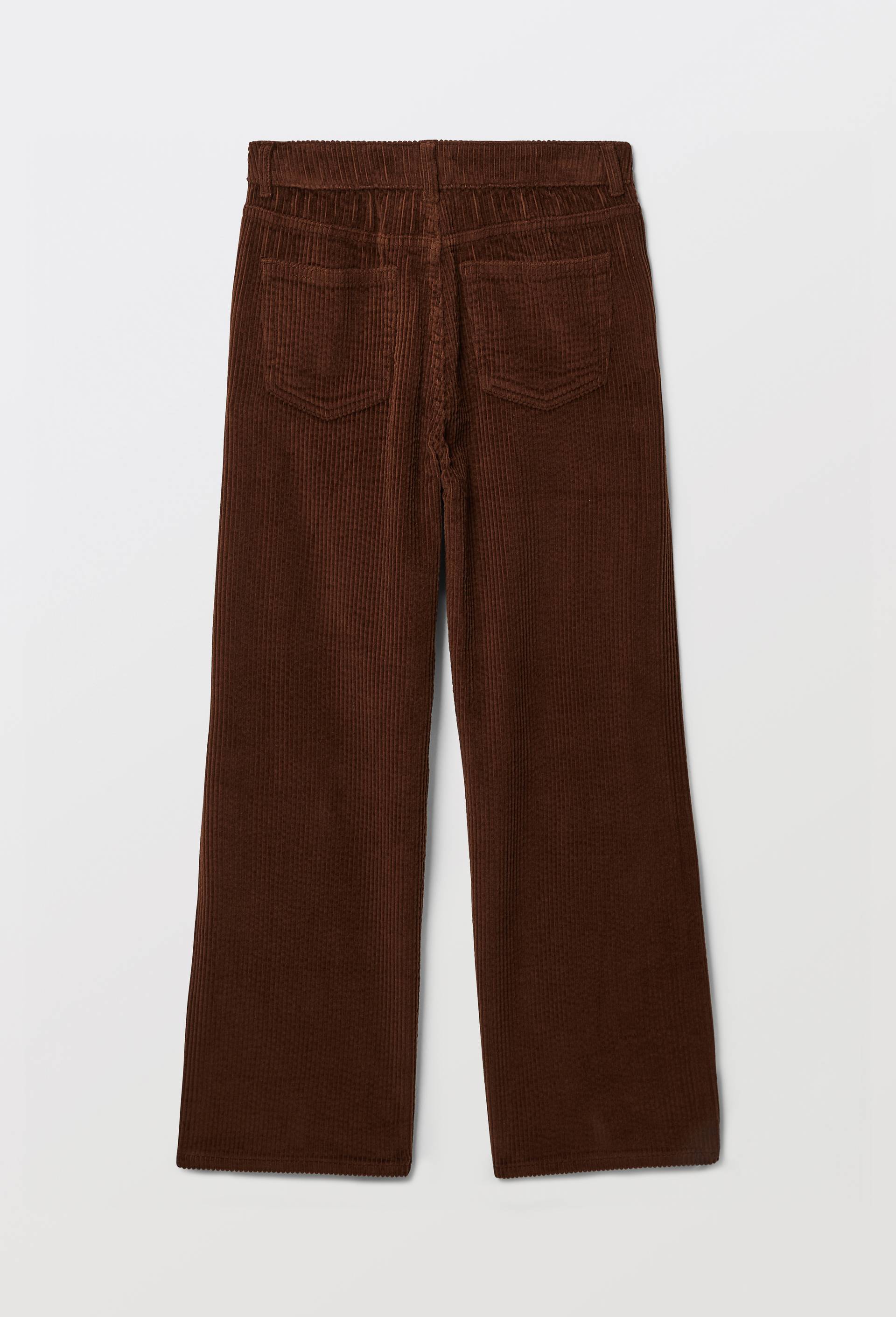 Pantalon large en velours c&ocirc;tel&eacute; en coton, Brun, large image number 2.0