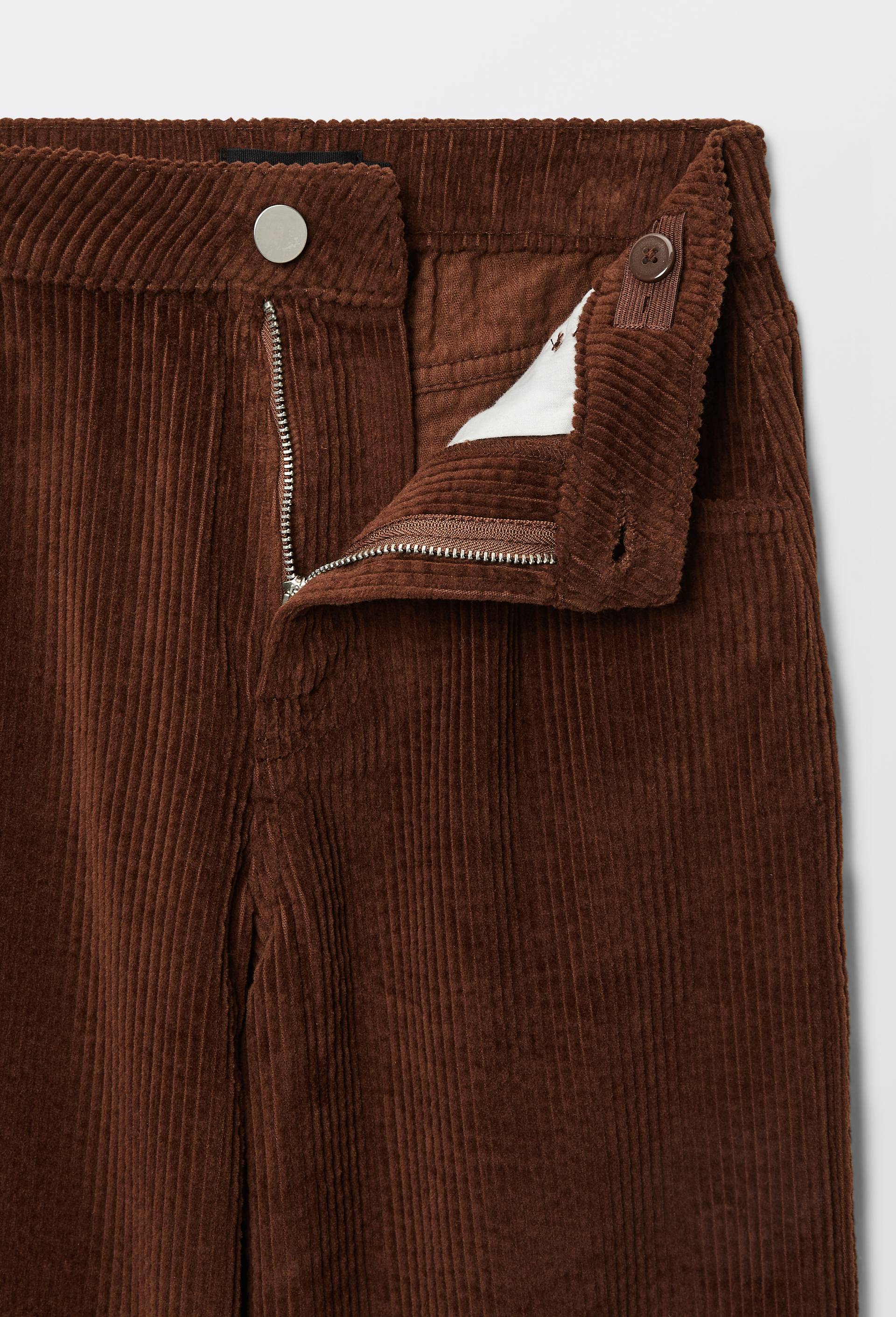 Pantalon large en velours c&ocirc;tel&eacute; en coton, Brun, large image number 3.0