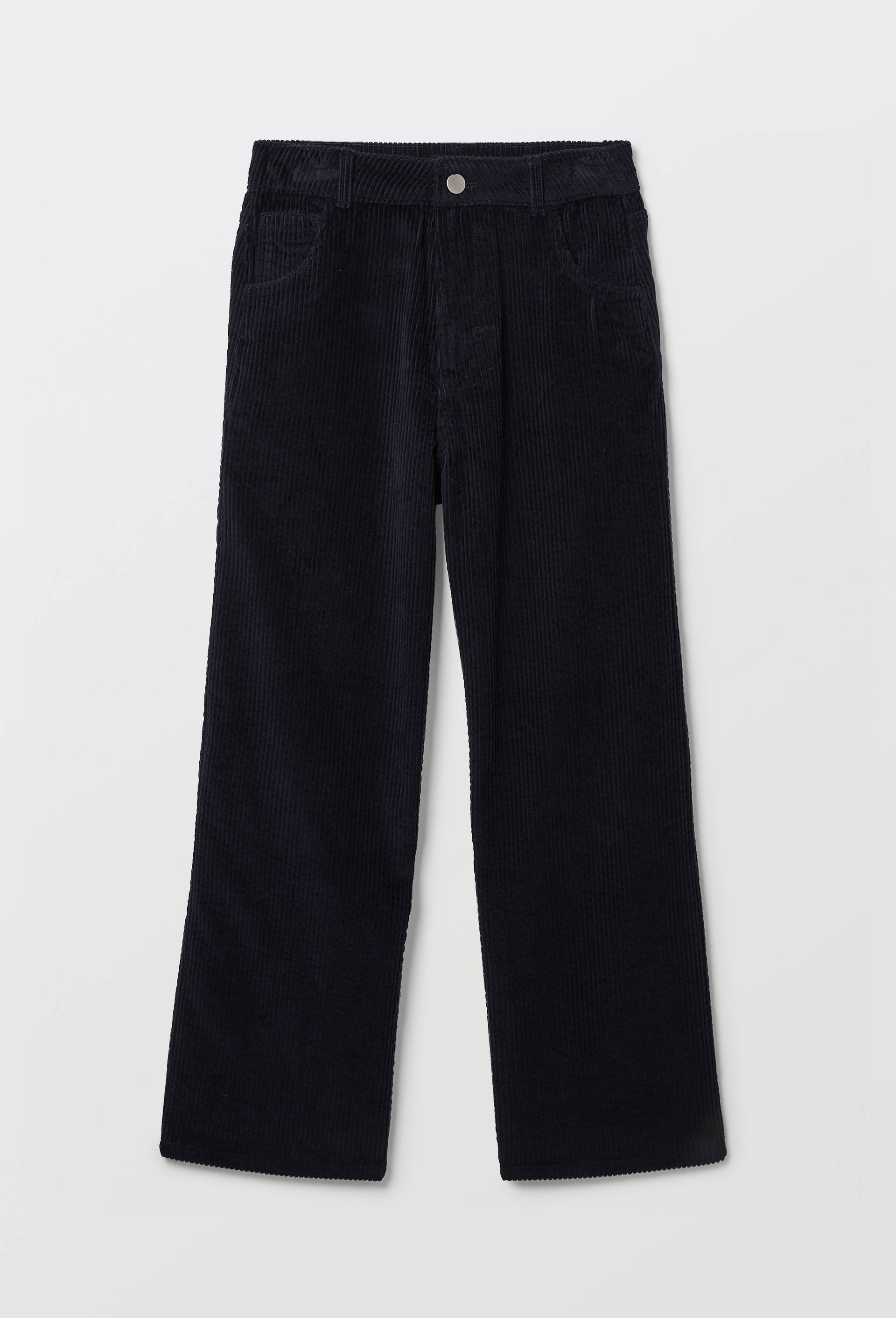 Pantalon large en velours c&ocirc;tel&eacute; en coton, Bleu fonc&eacute;, large image number 1.0