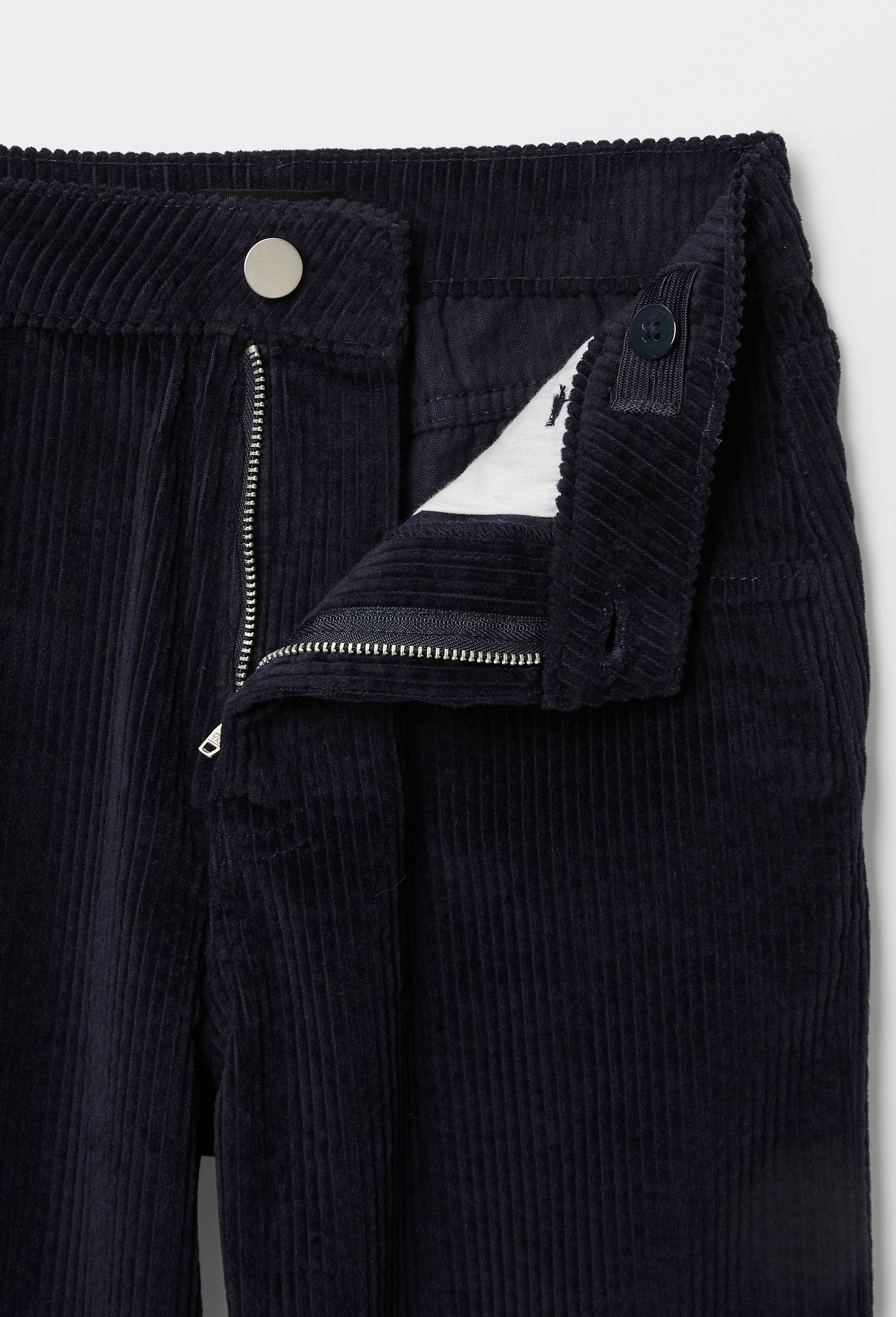 Pantalon large en velours c&ocirc;tel&eacute; en coton, Bleu fonc&eacute;, large image number 3.0