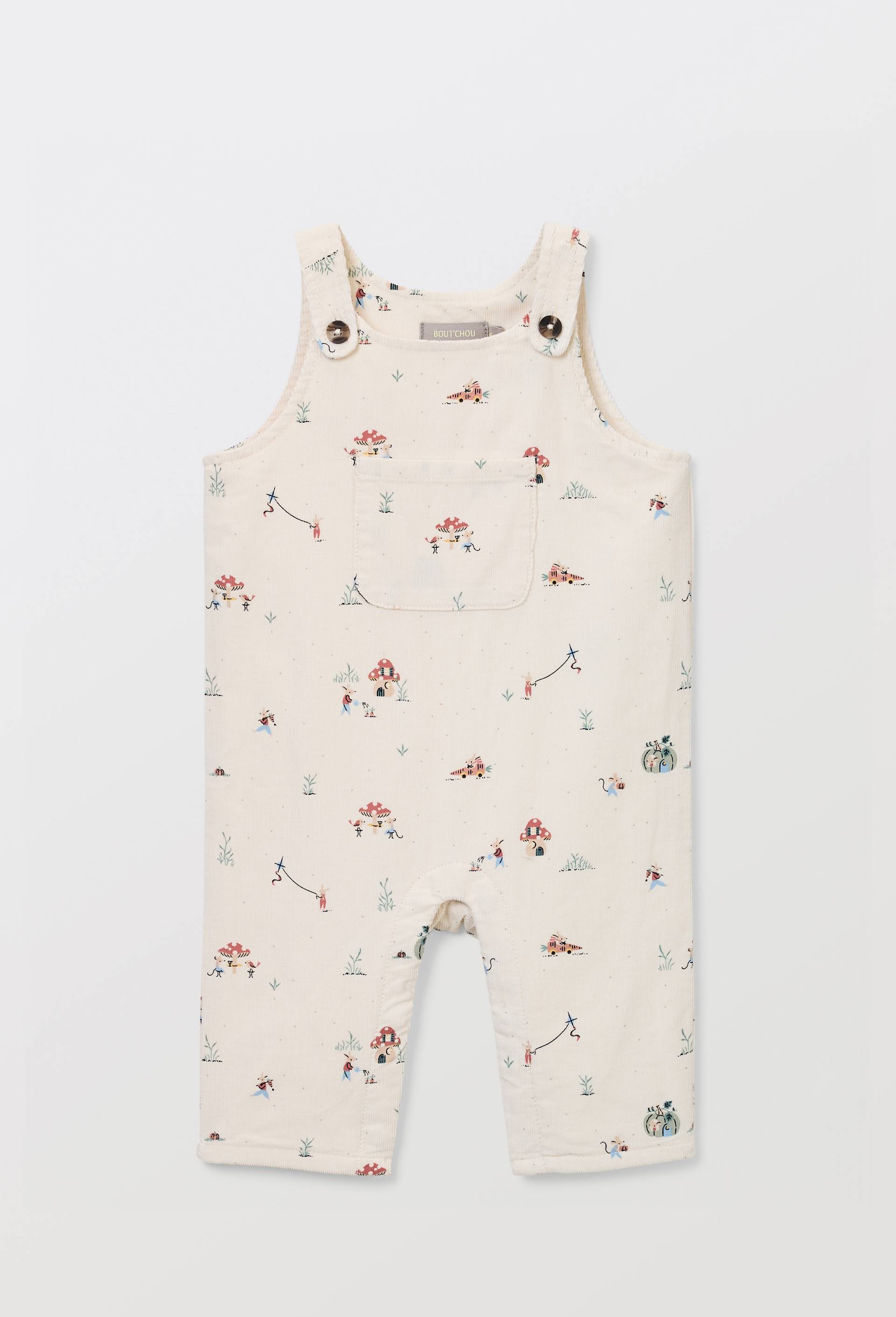 Salopette velours en coton GOTS, Beige clair, large image number 0.0