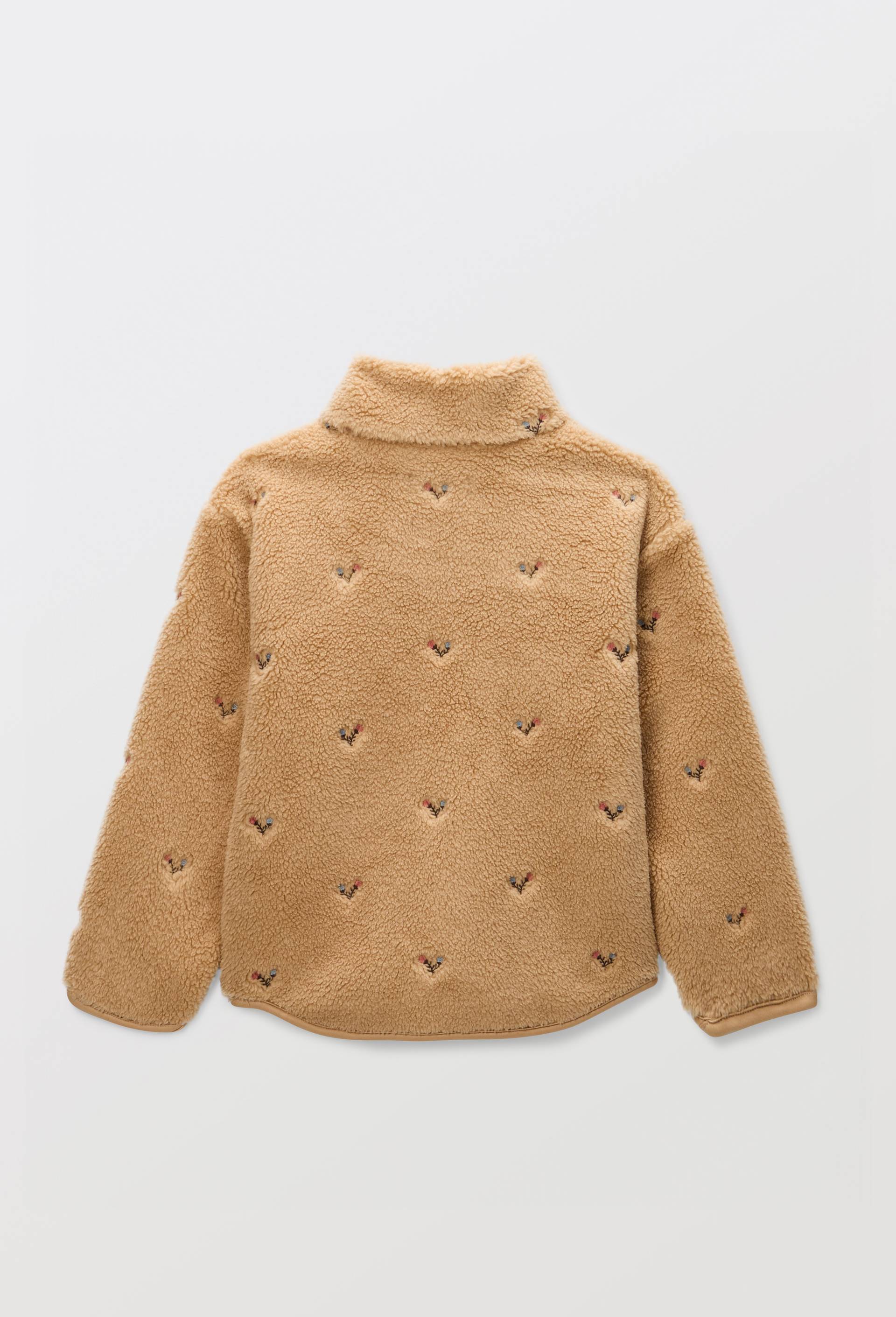 Veste zipp&eacute;e en sherpa brod&eacute;e, Or, large image number 2.0