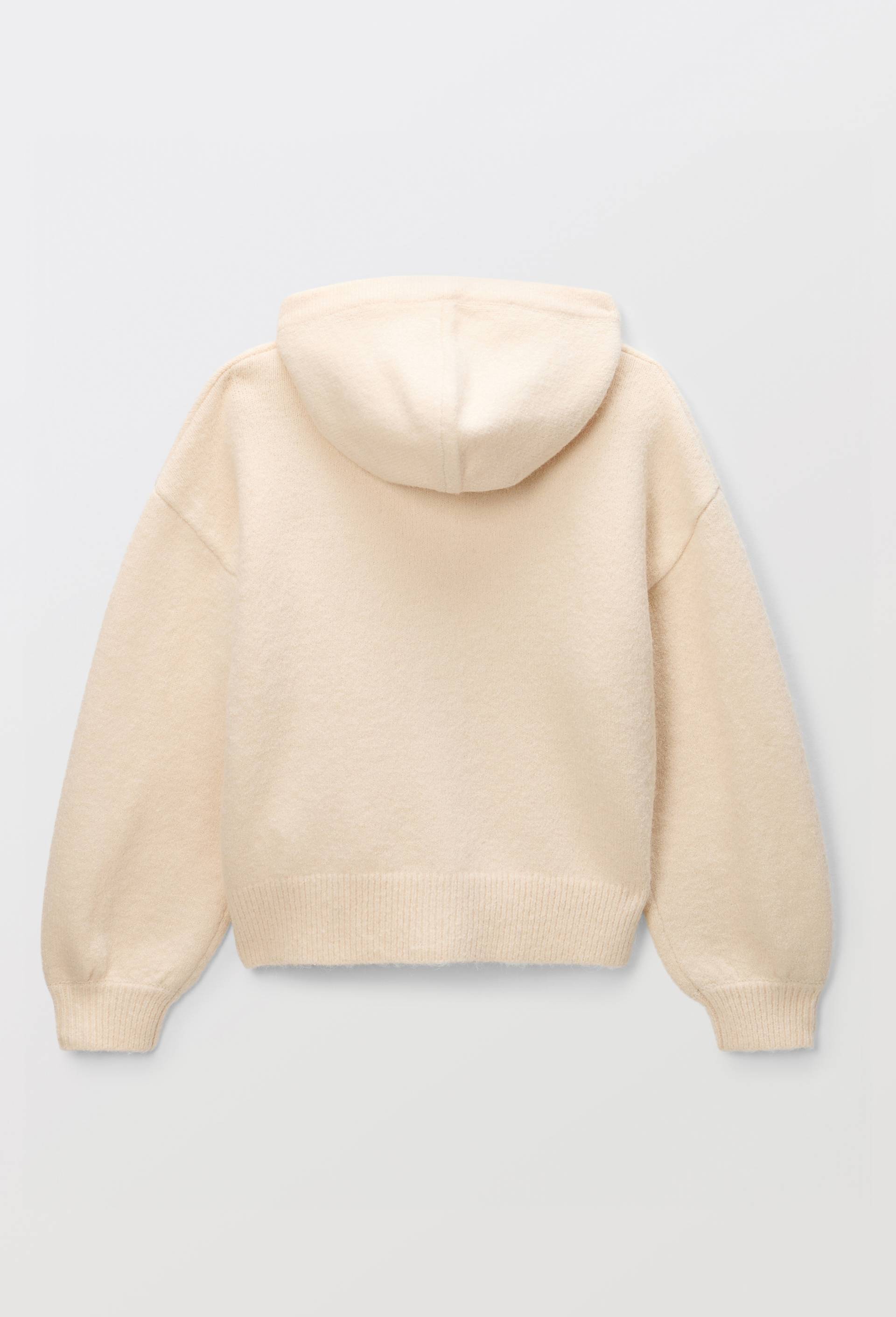 Sweat zipp&eacute; uni contenant de la laine et de l'alpaga, Beige clair, large image number 2.0