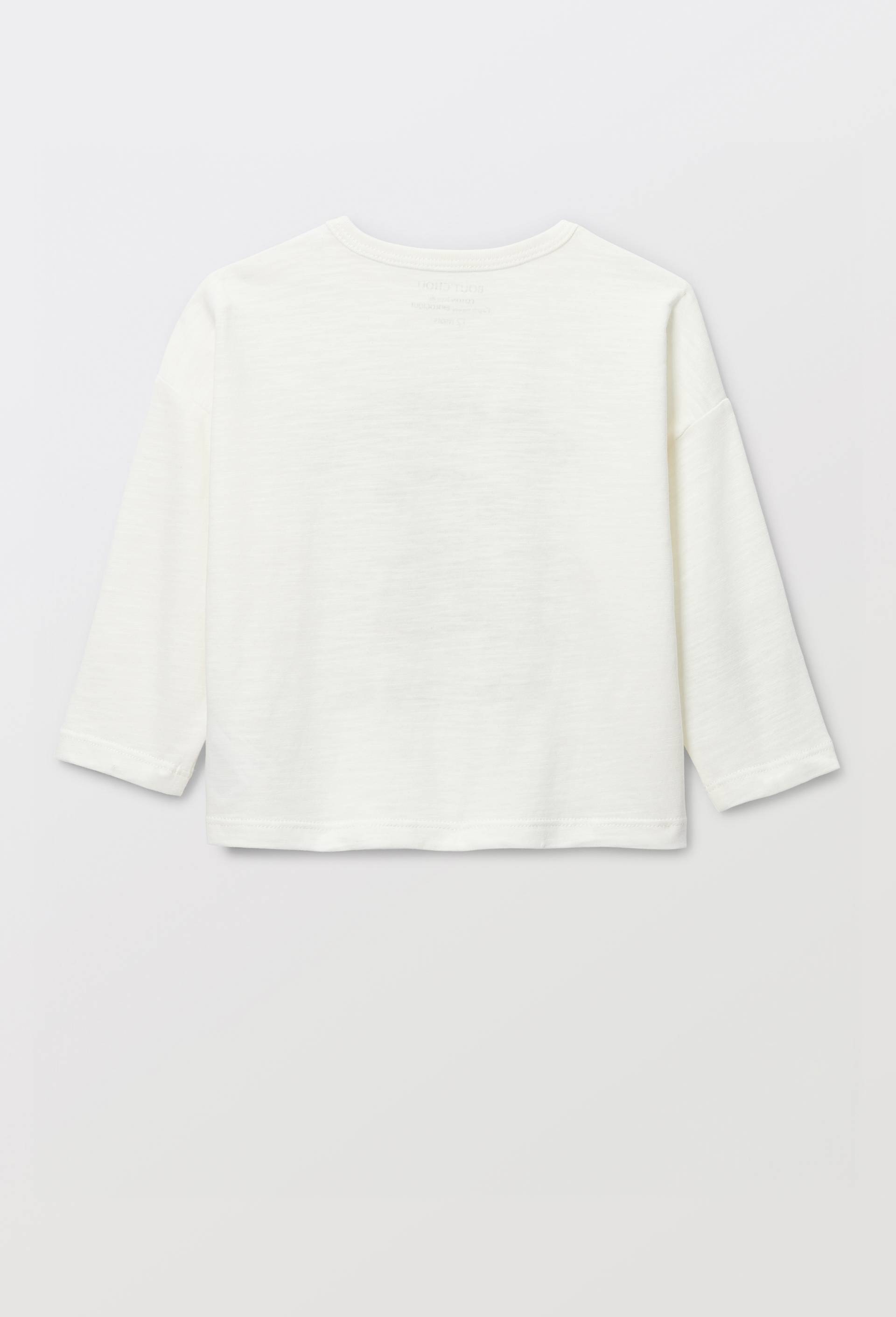 T-shirt manches courtes imprim&eacute; en coton BIO GOTS, Beige clair, large image number 1