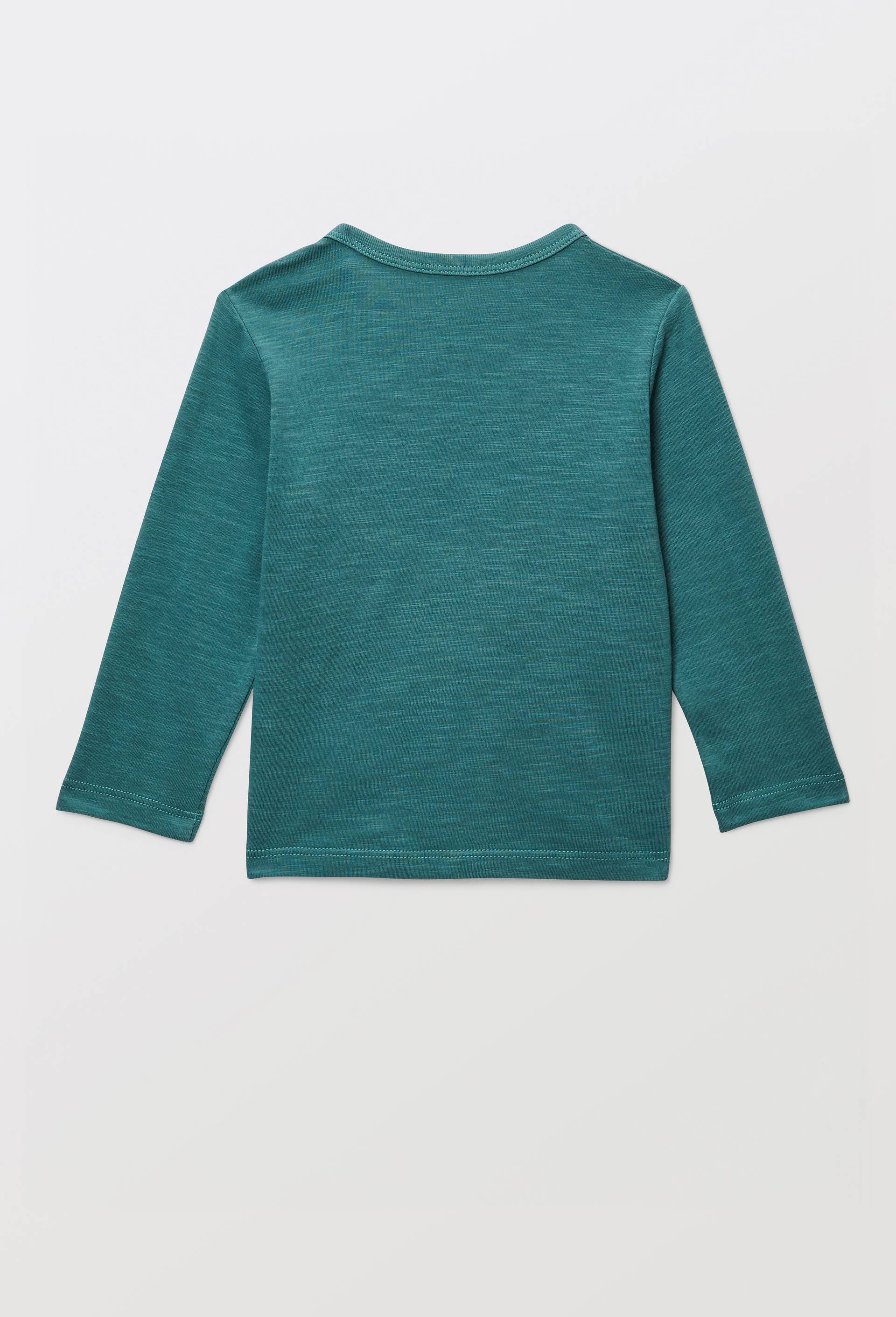 T-shirt manches longues imprim&eacute; en coton BIO GOTS, Vert fonc&eacute;, large image number 1