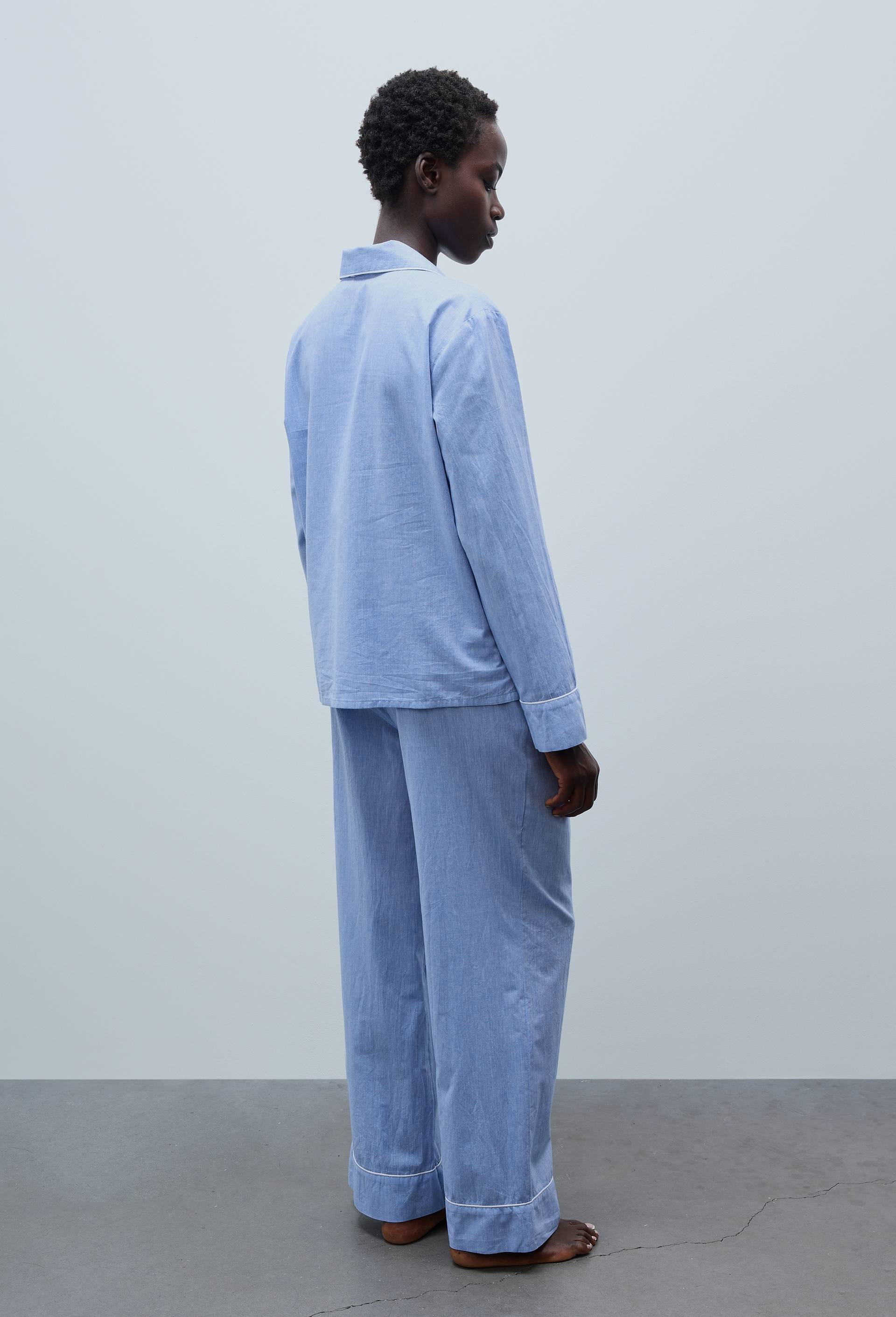 Pyjama chambray en coton bio GOTS, Bleu clair, large image number 1.0