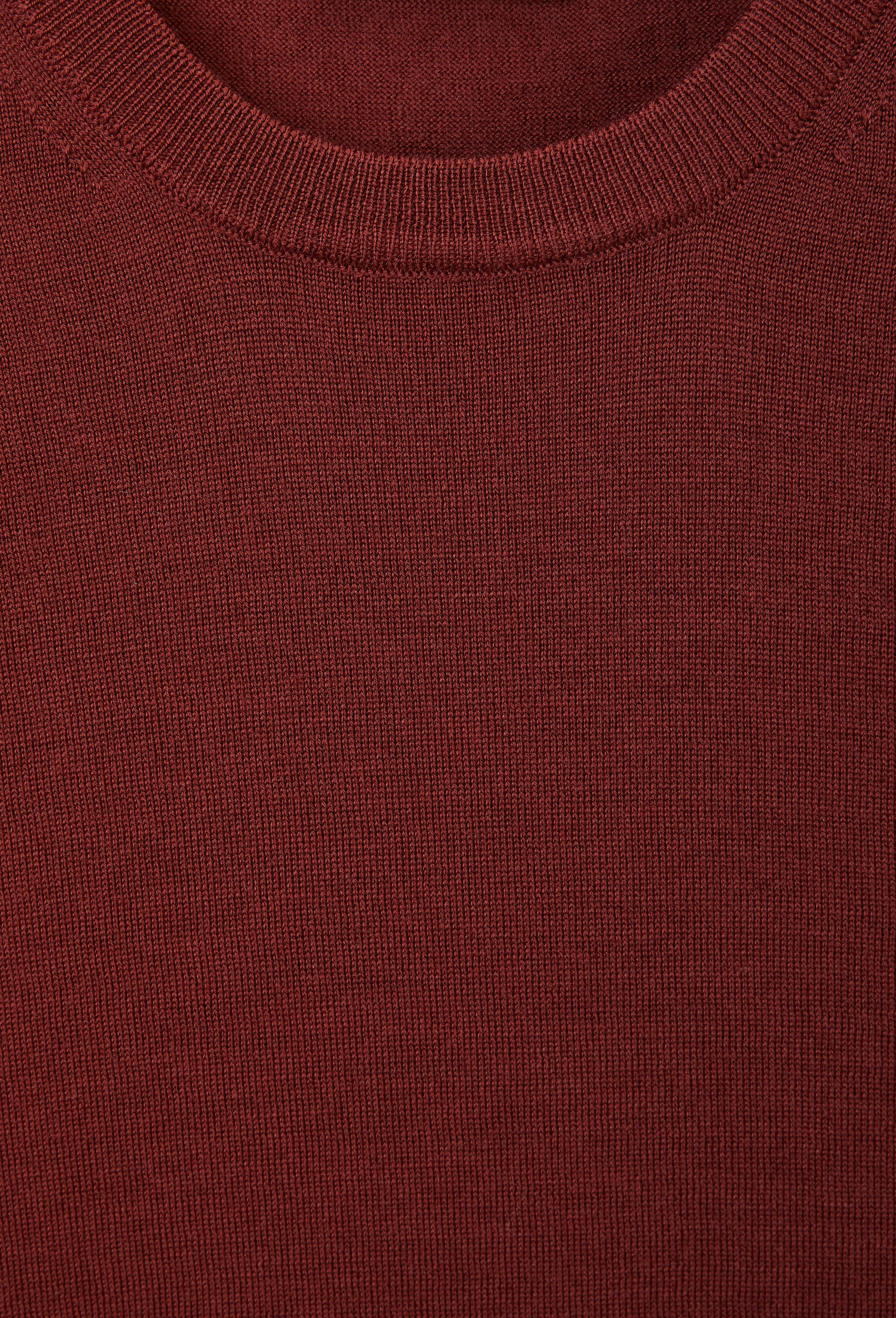Pull col rond en laine m&eacute;rinos, Rouge fonc&eacute;, large image number 4.0