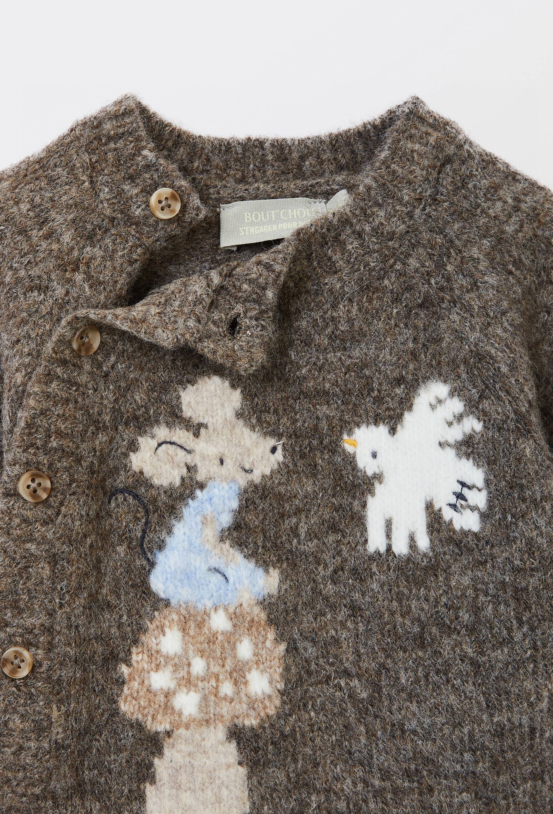 Pull intarsia imprim&eacute;, Brun clair, large image number 2.0