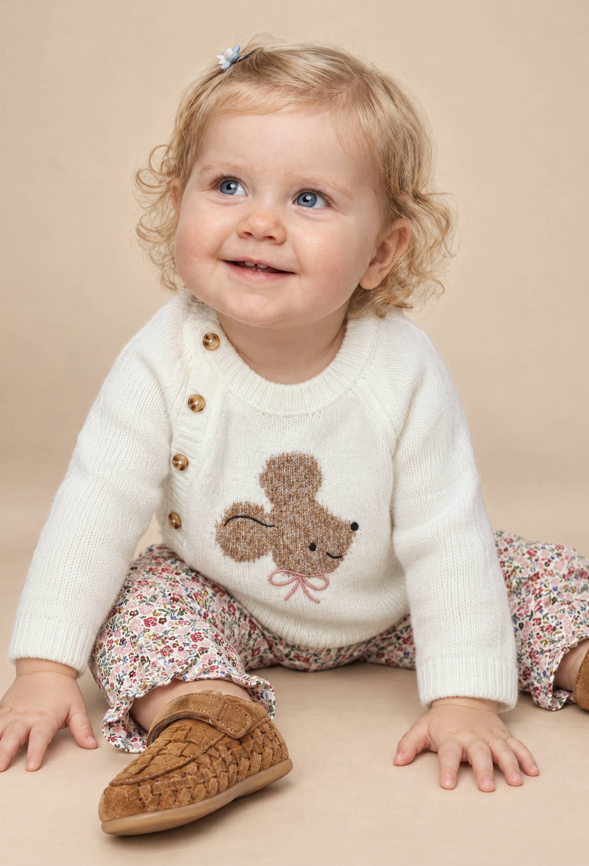 Pull en jacquard, Beige clair, large image number 0