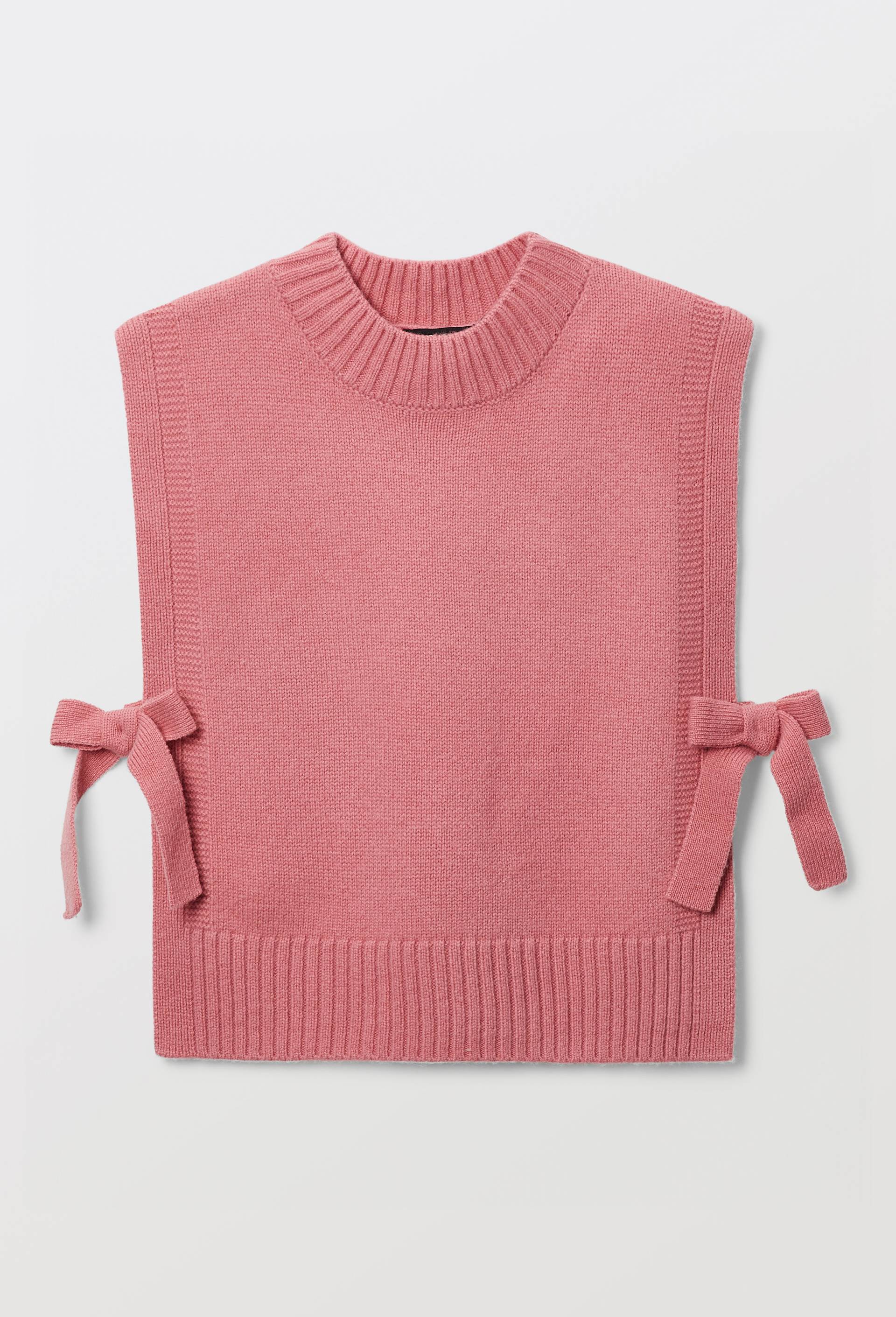 Pull sans manches uni en 100% laine, Rose, large image number 1