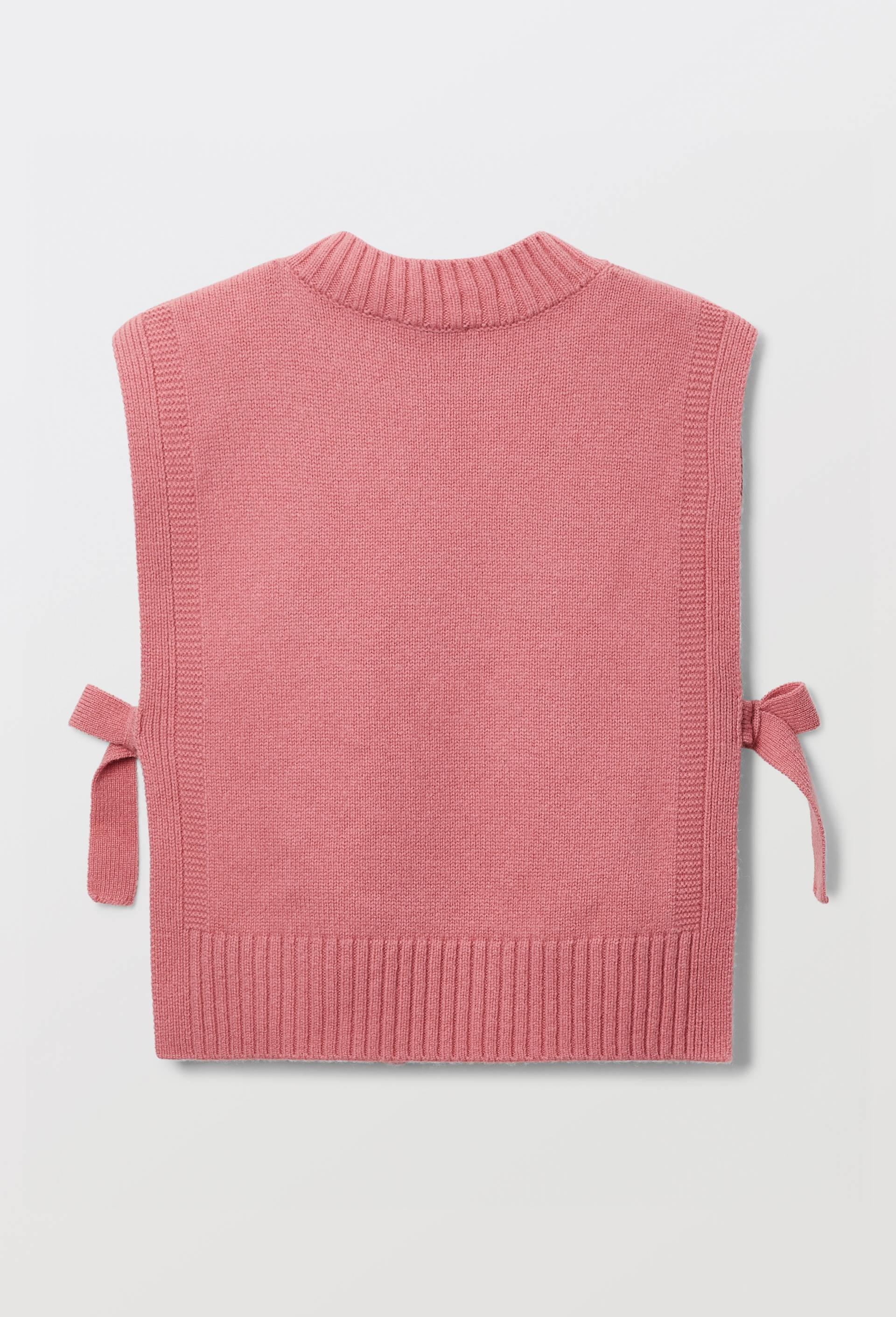 Pull sans manches uni en 100% laine, Rose, large image number 2.0