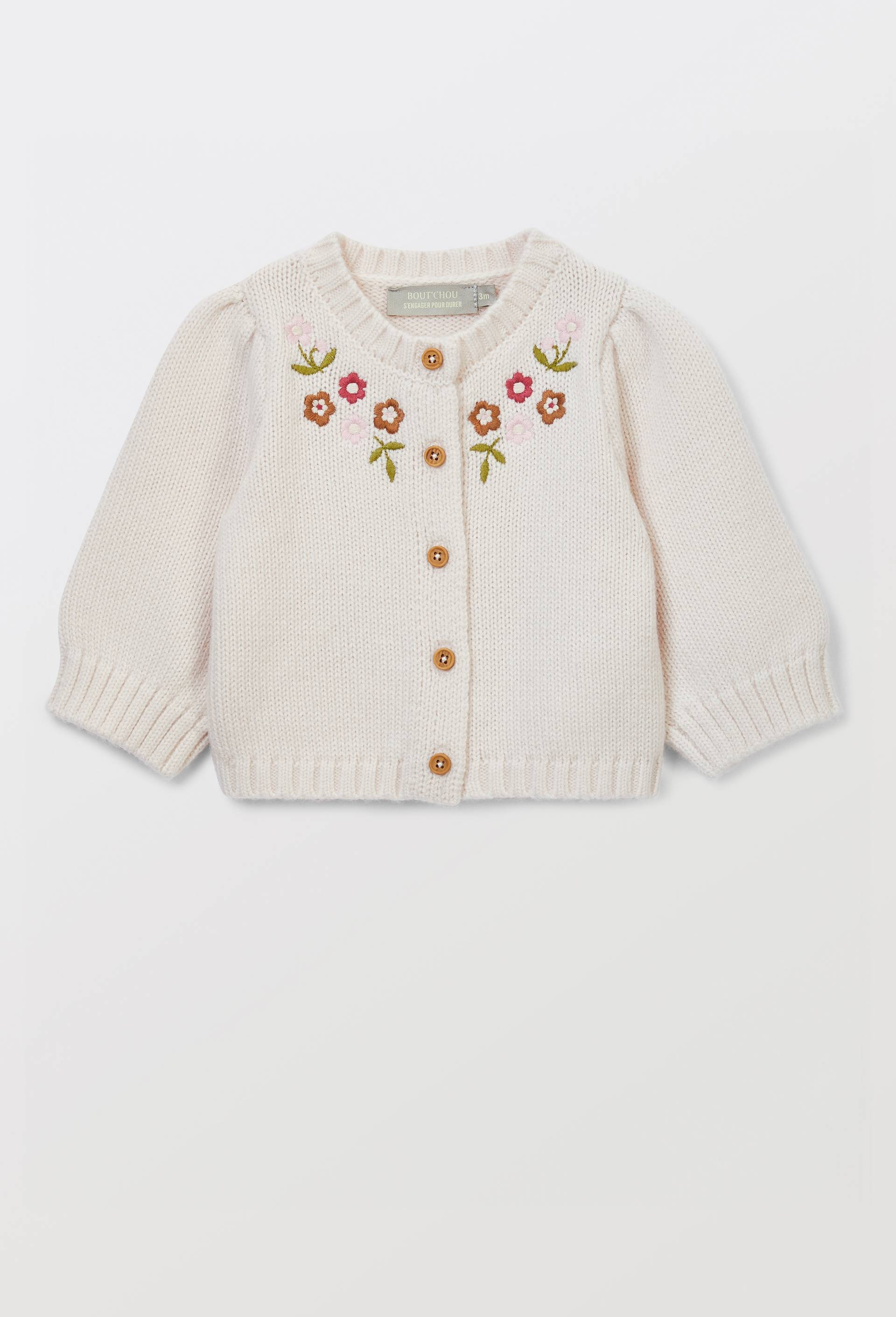 Cardigan brod&eacute;, Beige clair, large image number 0.0