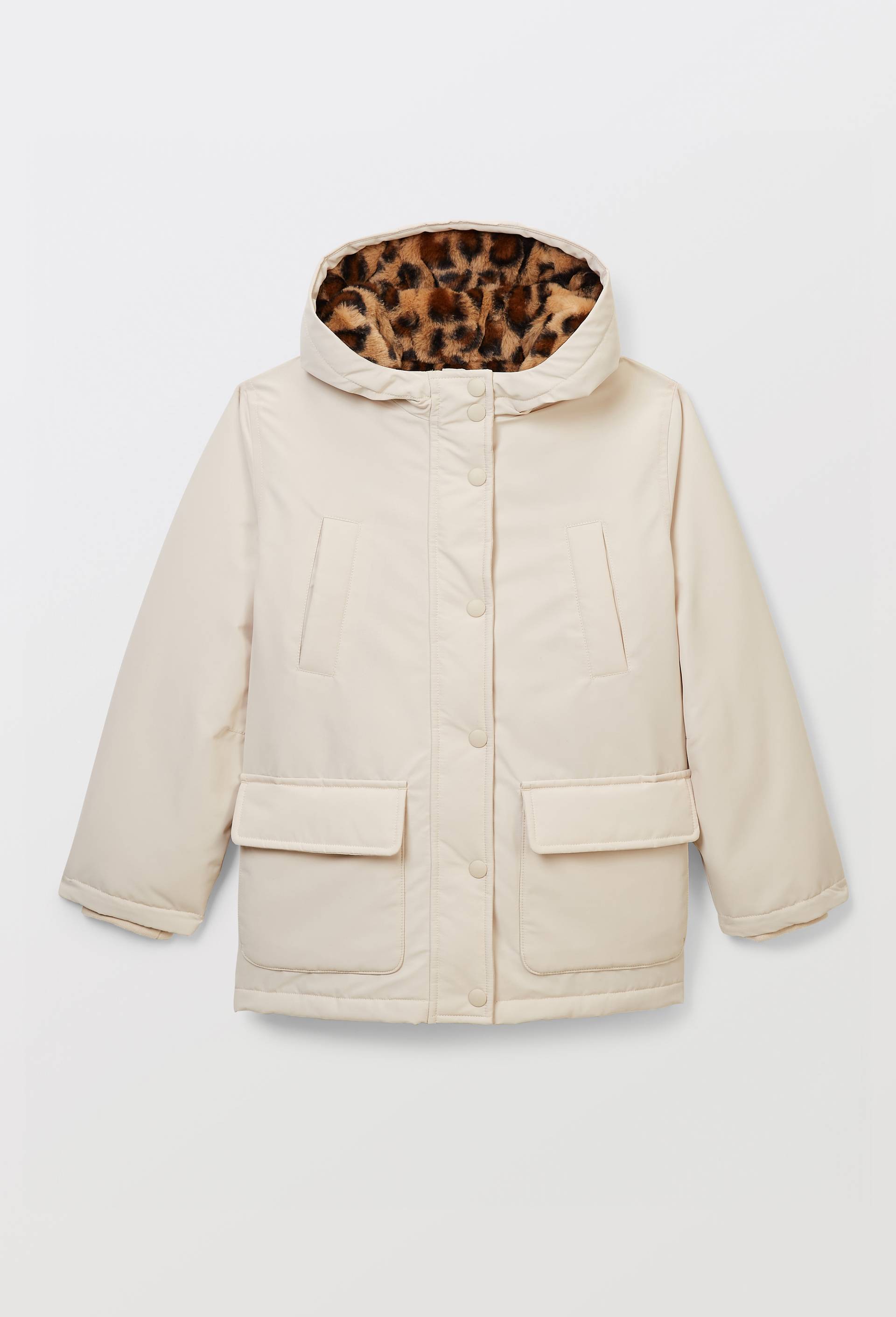 Parka uni imperm&eacute;able fourr&eacute;e &agrave; capuche, Beige clair, large image number 0