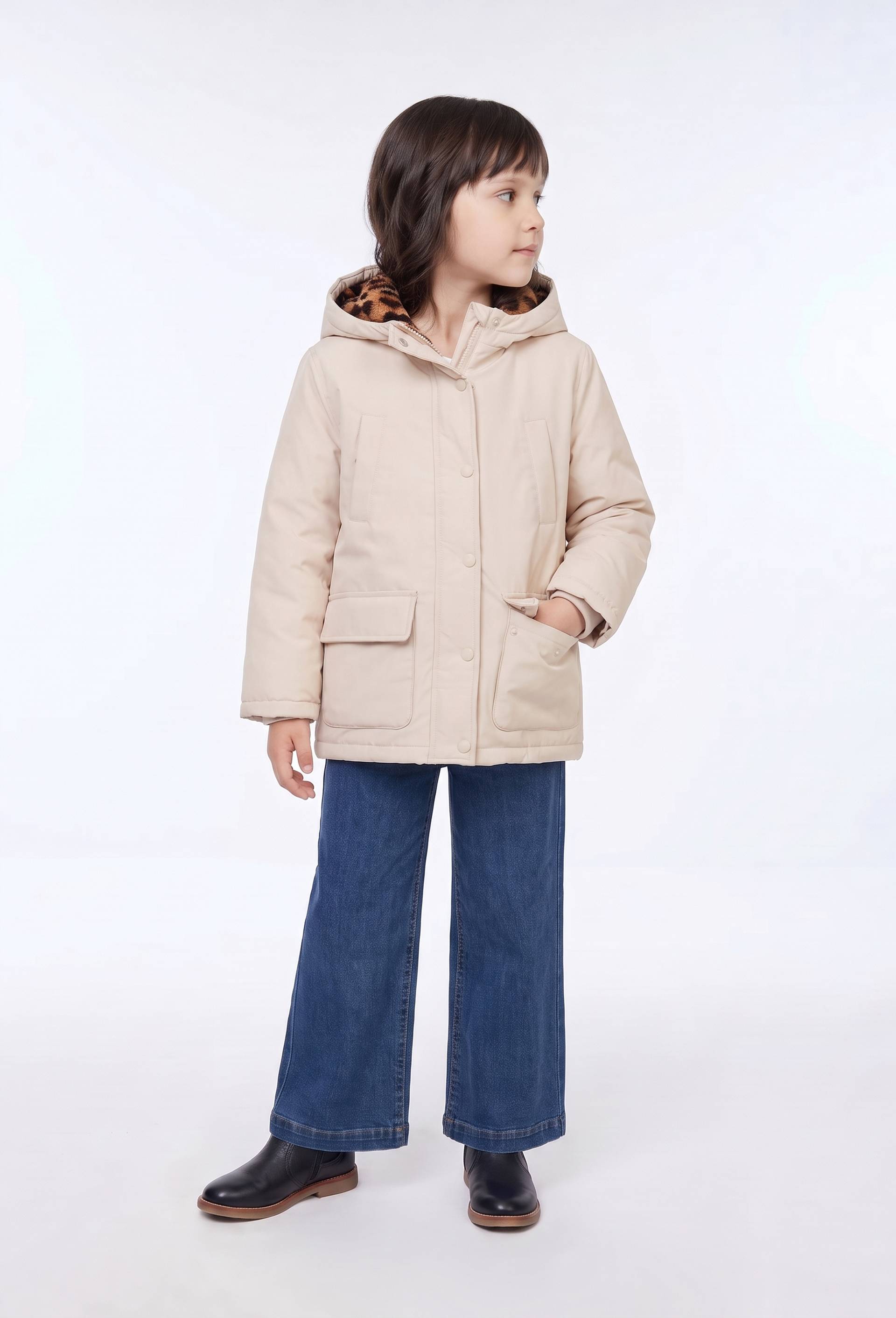 Parka uni imperm&eacute;able fourr&eacute;e &agrave; capuche, Beige clair, large image number 0