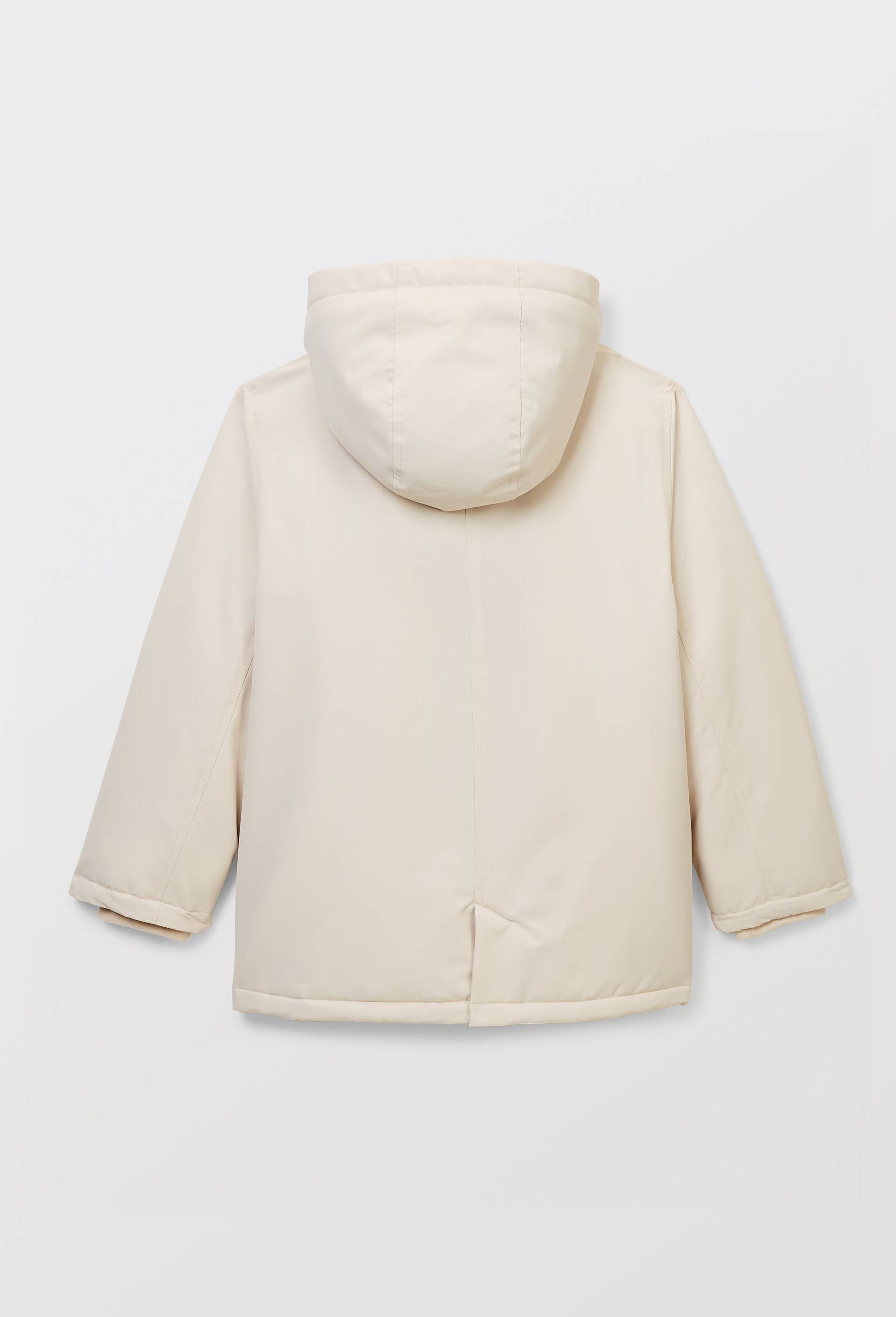 Parka uni imperm&eacute;able fourr&eacute;e &agrave; capuche, Beige clair, large image number 1.0