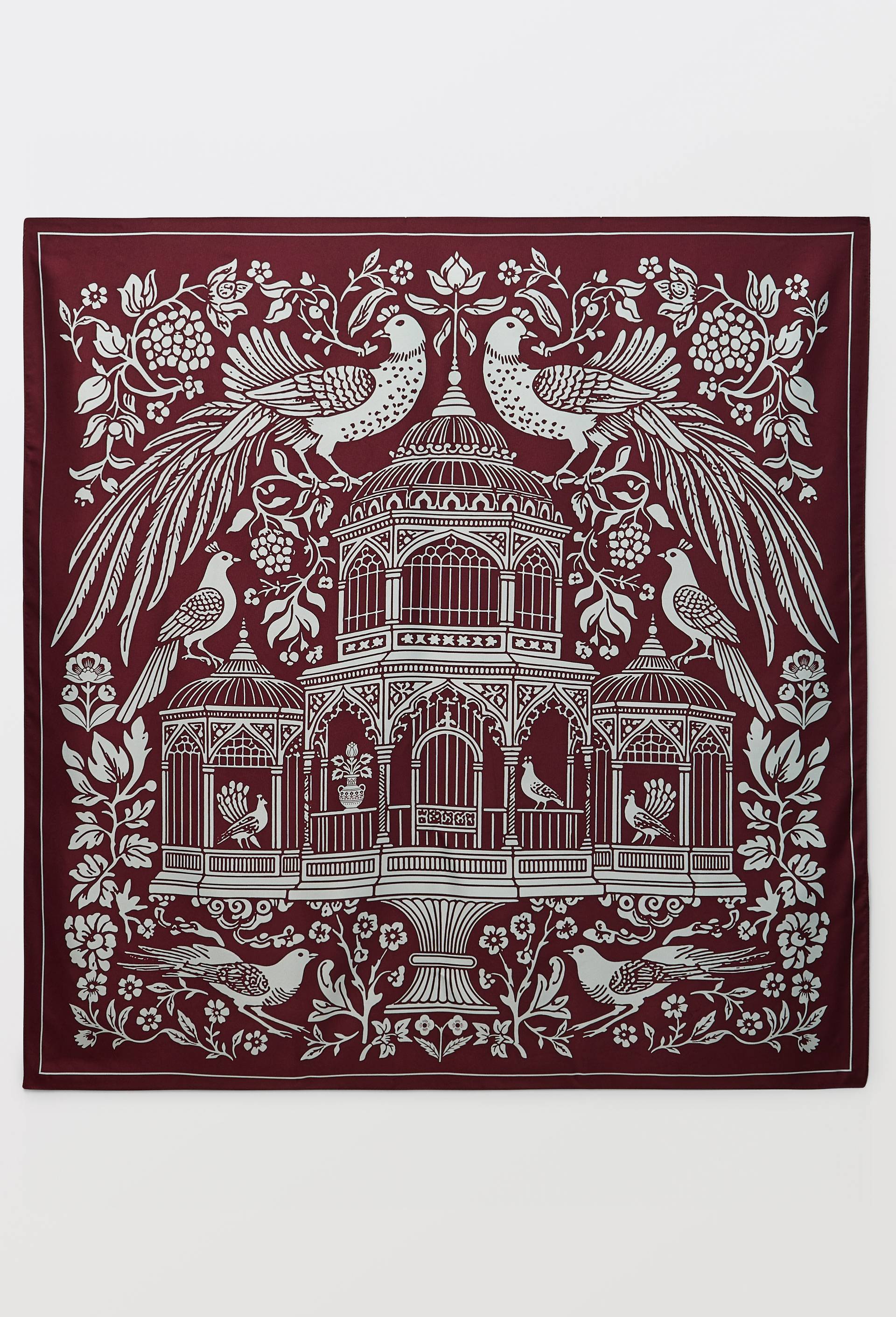 Foulard imprim&eacute;, mati&egrave;re recycl&eacute;e, Rouge fonc&eacute;, swatch image