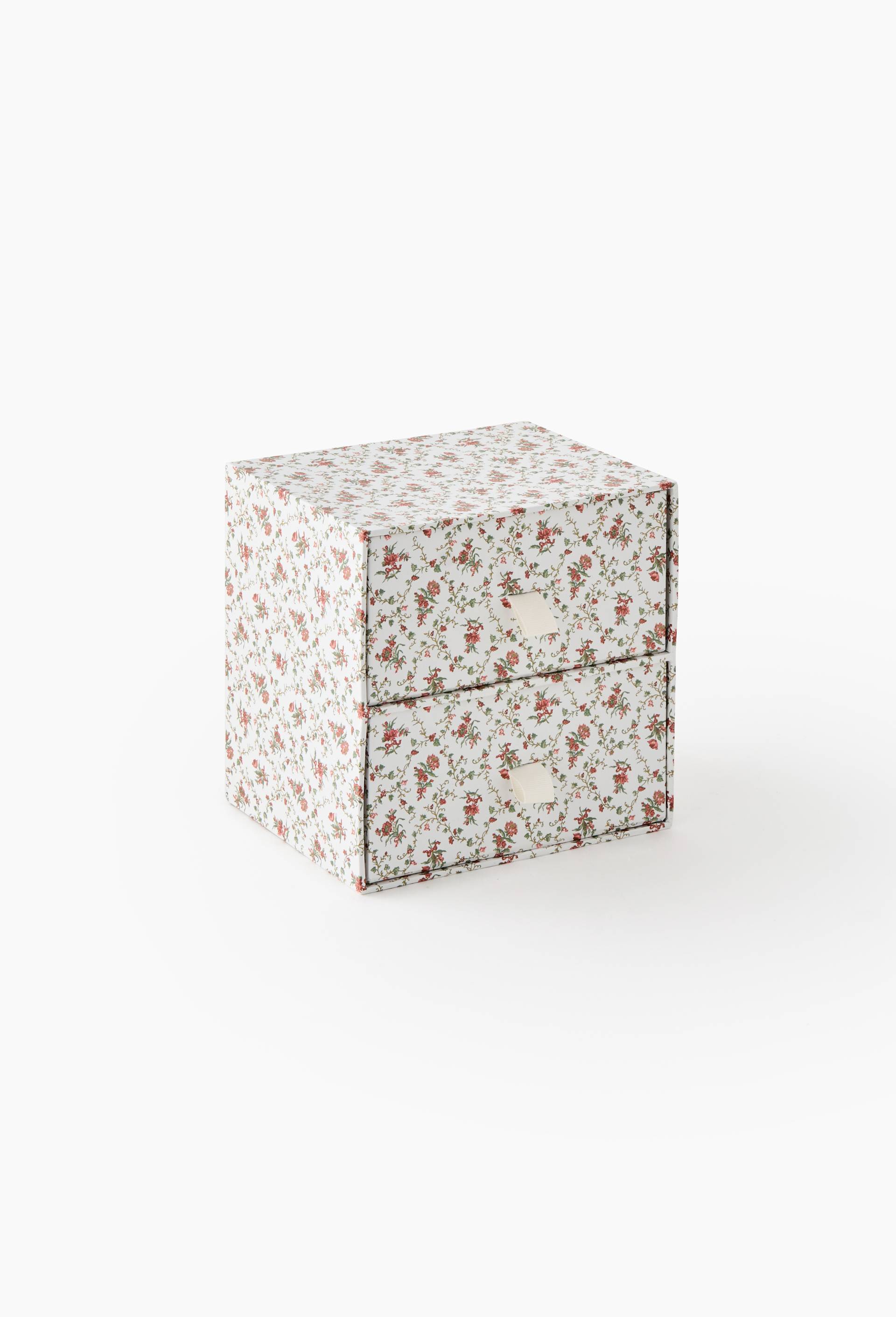 Boite de rangement, 2 tiroirs, Ecru, large image number 0
