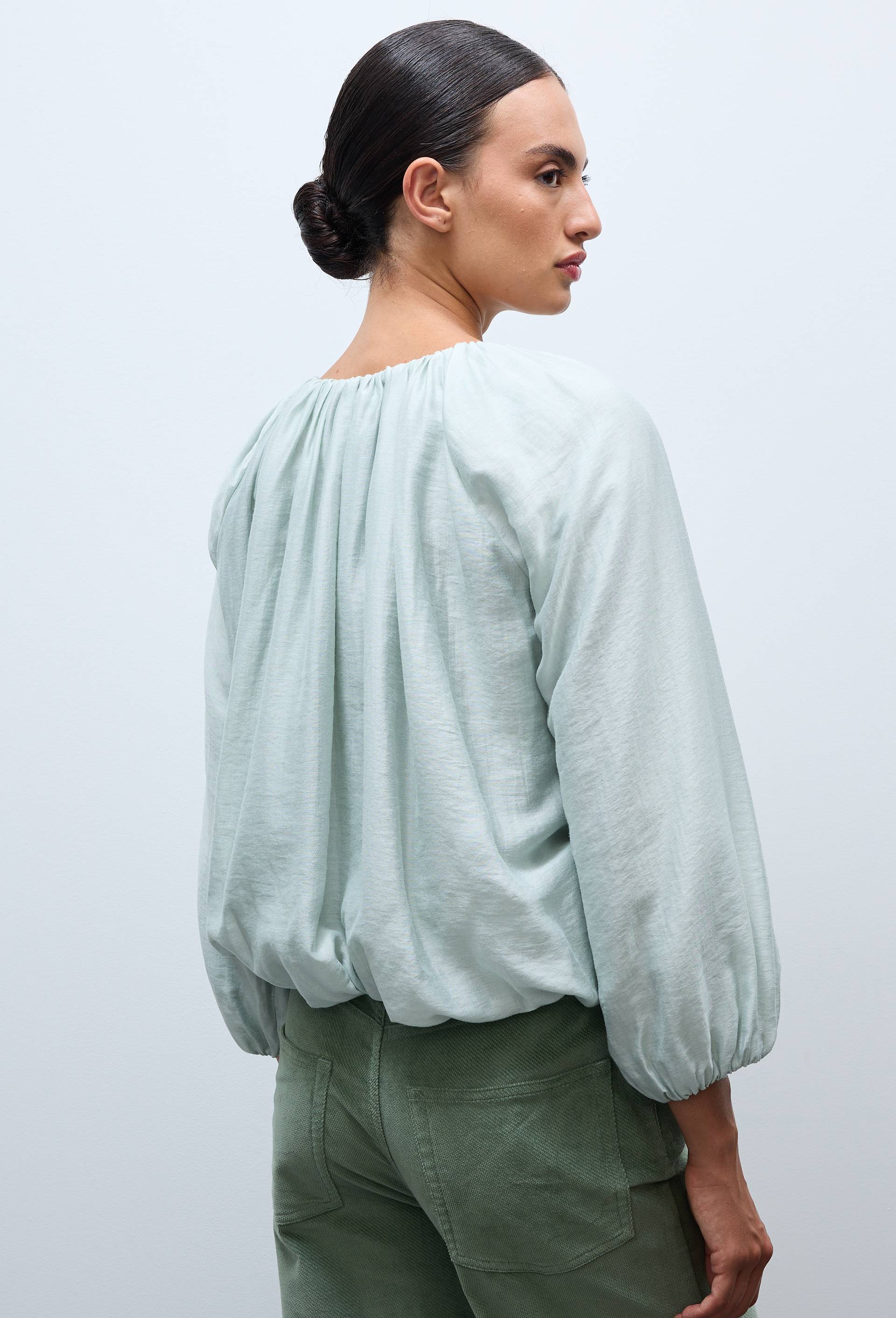 Blouse manches longues unie, Vert clair, large image number 3.0
