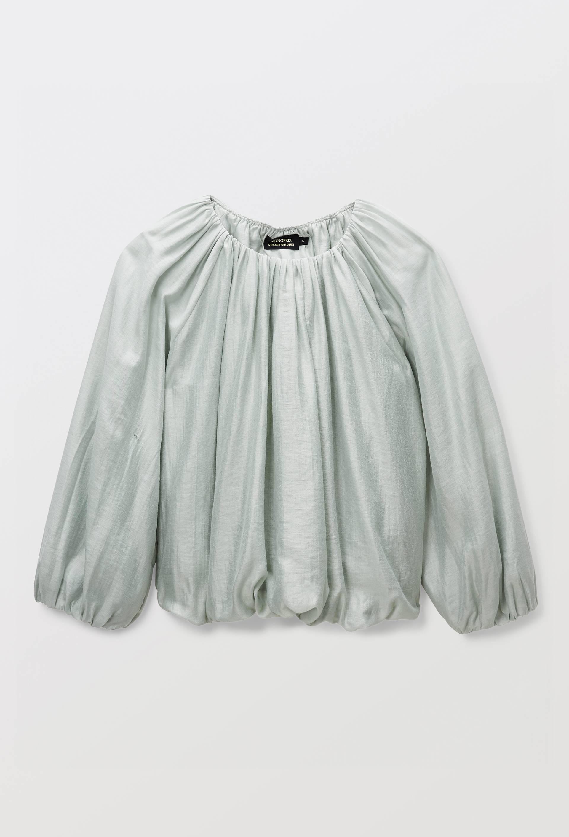 Blouse manches longues unie, Vert clair, large image number 4.0