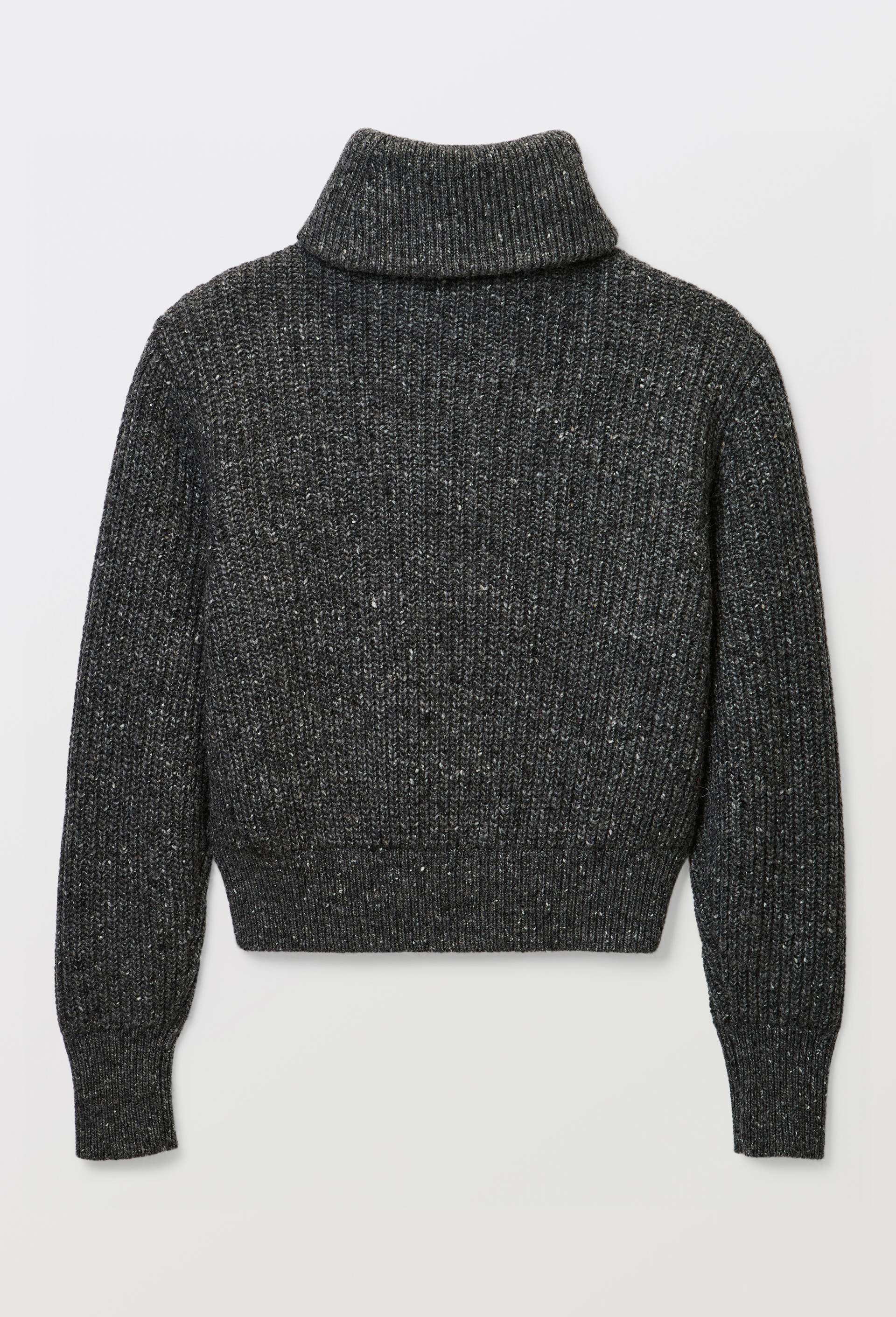 Cardigan zipp&eacute; en maille c&ocirc;tel&eacute;e contenant de la laine merinos, Gris fonc&eacute;, large image number 4