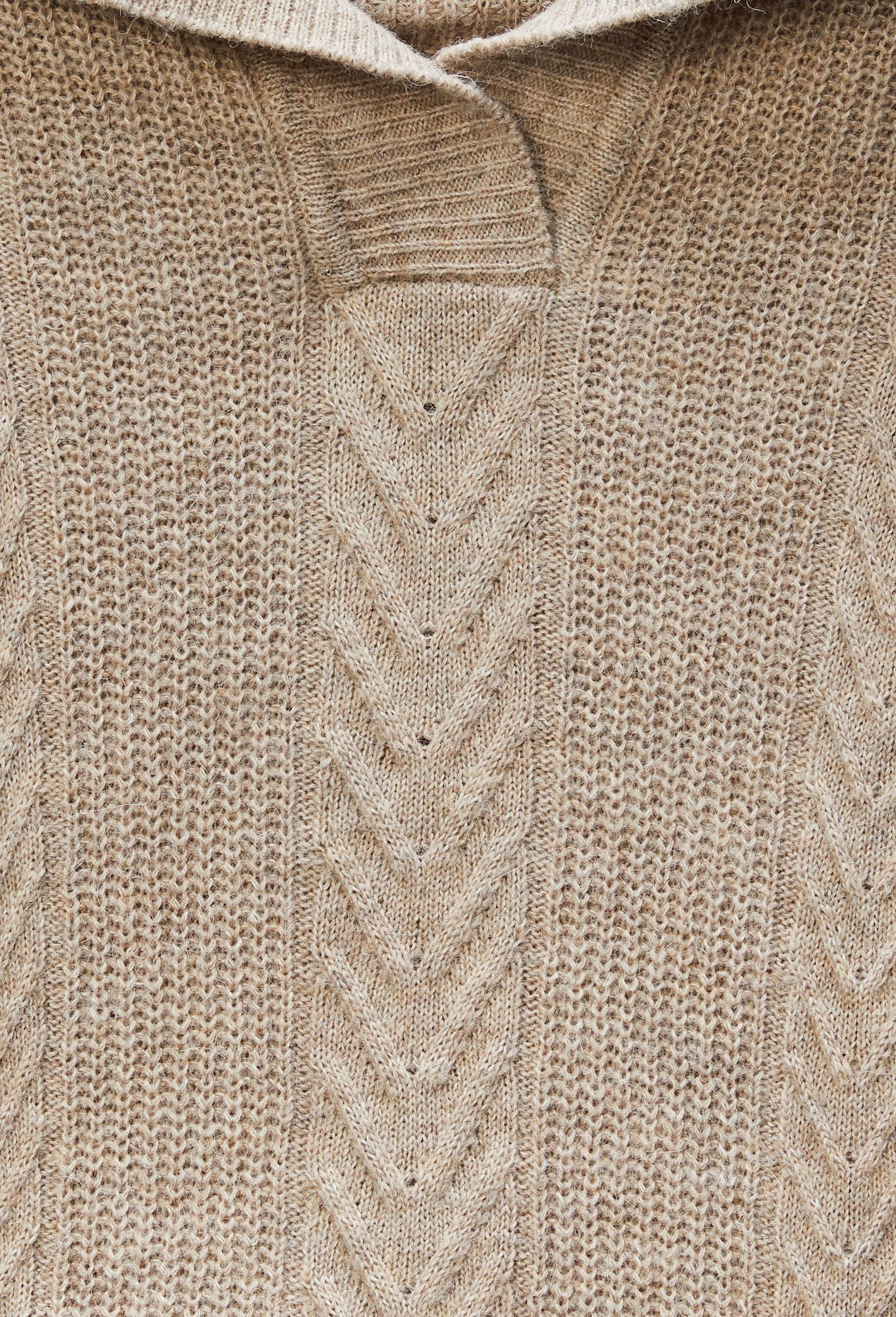 Pull &agrave; manches longues col polo torsad&eacute;, Beige, large image number 4.0