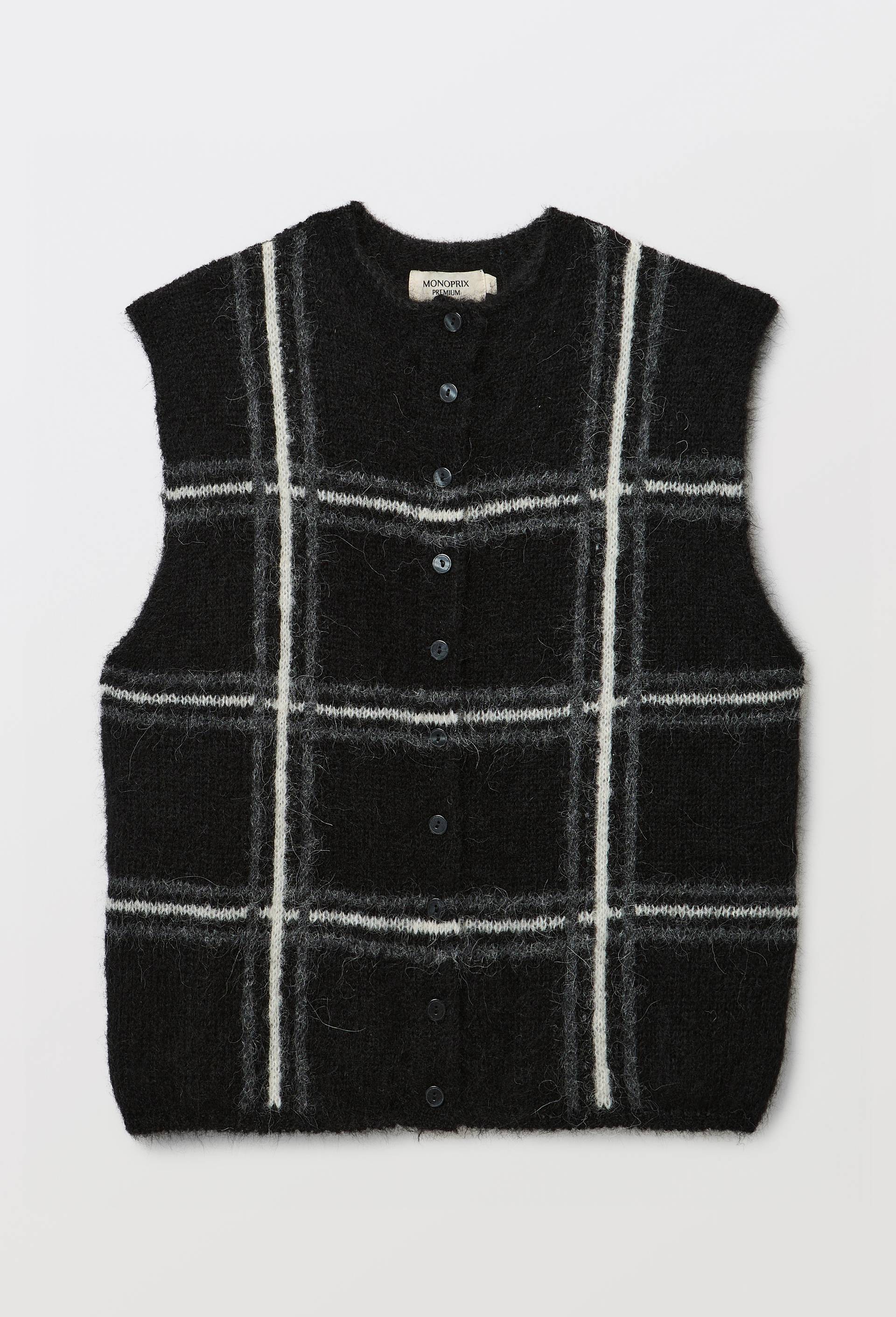 Cardigan sans manche en Alpaga, Noir, large image number 2.0