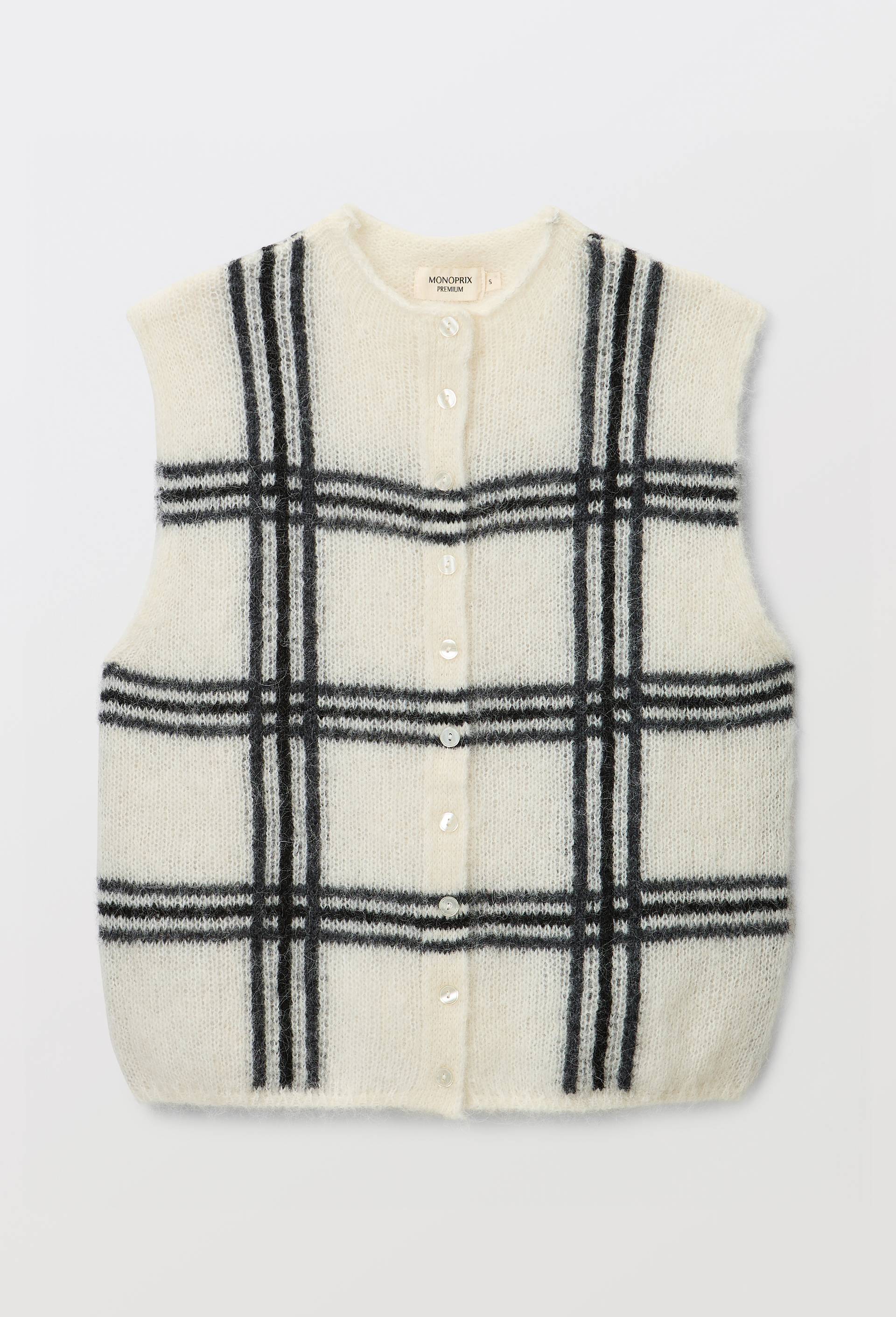 Cardigan sans manche en Alpaga, Ecru, large image number 2