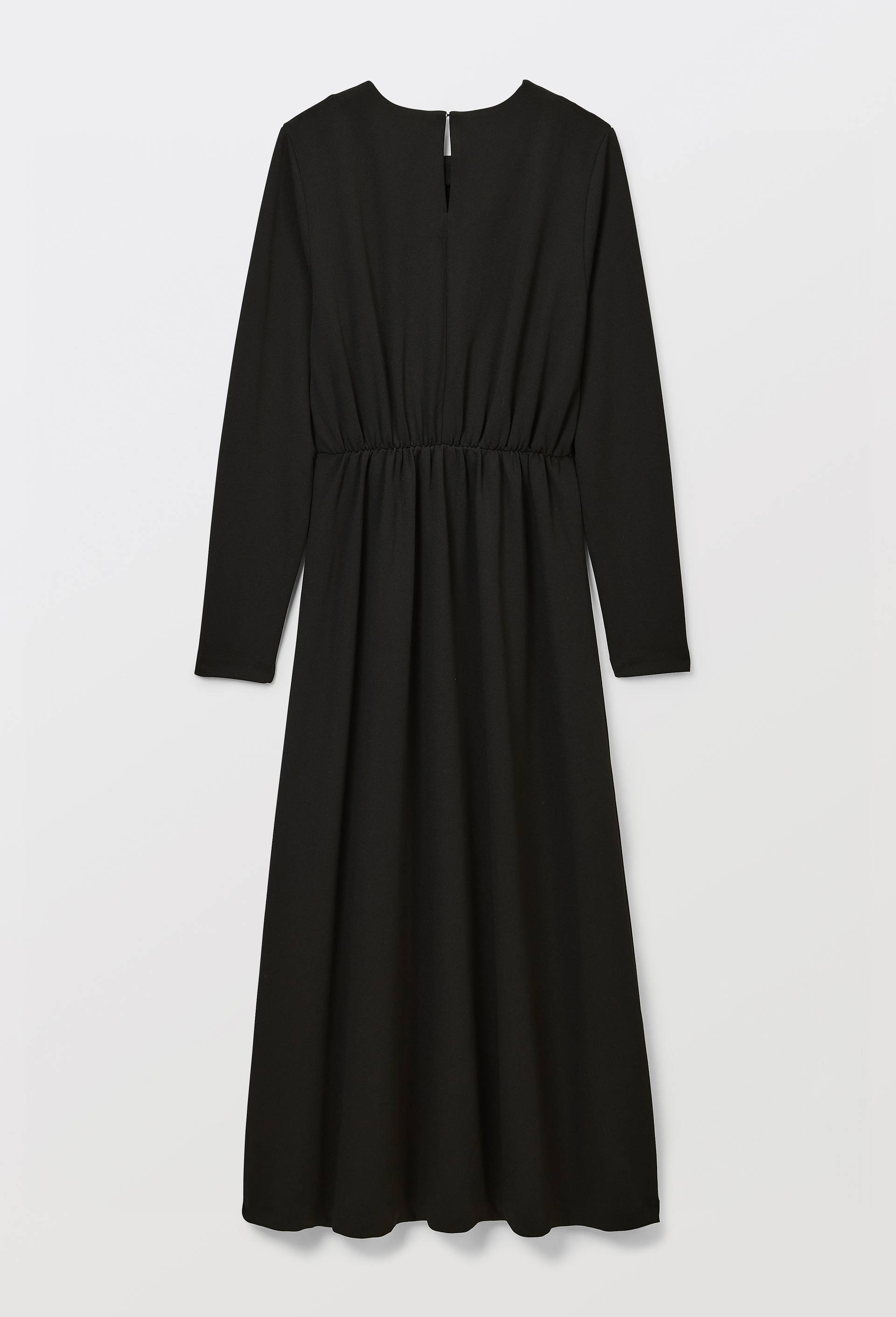 Robe longue cintr&eacute;e unie, Noir, large image number 4