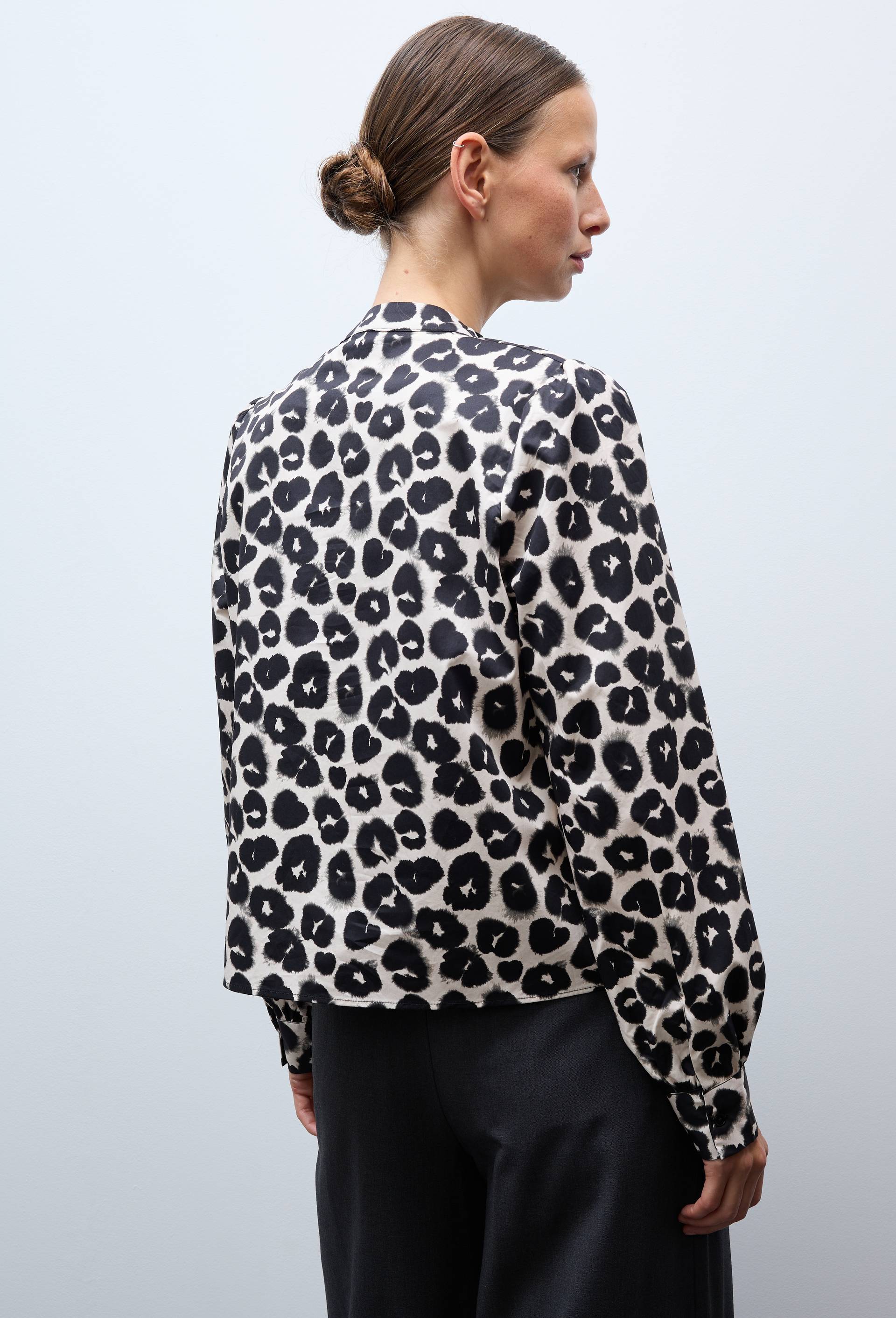 Blouse manches longue imprim&eacute;e en    coton BIO GOTS, Beige clair, large image number 2.0