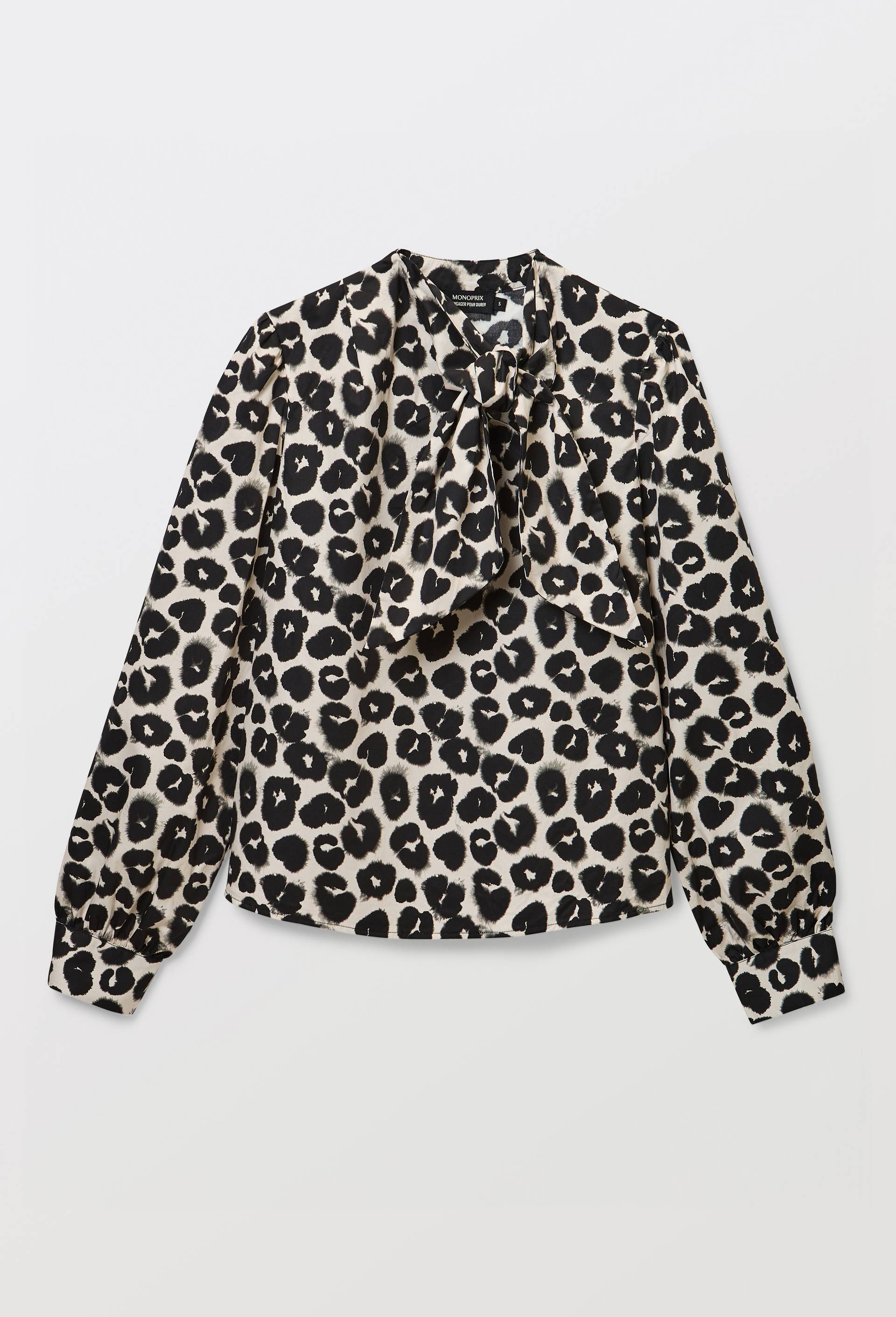 Blouse manches longue imprim&eacute;e en    coton BIO GOTS, Beige clair, large image number 3