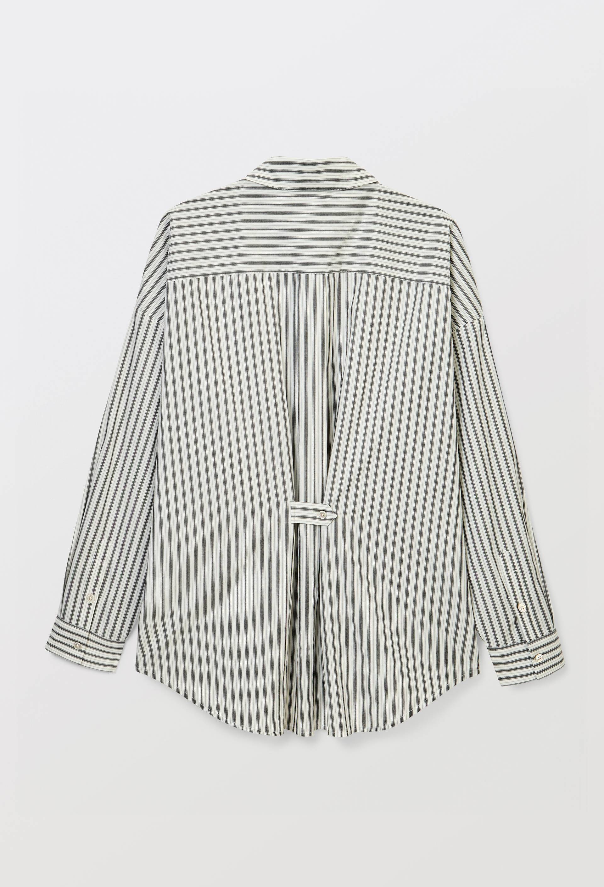 Chemise ray&eacute;e manches longues en coton BIO GOTS, Gris fonc&eacute;, large image number 5