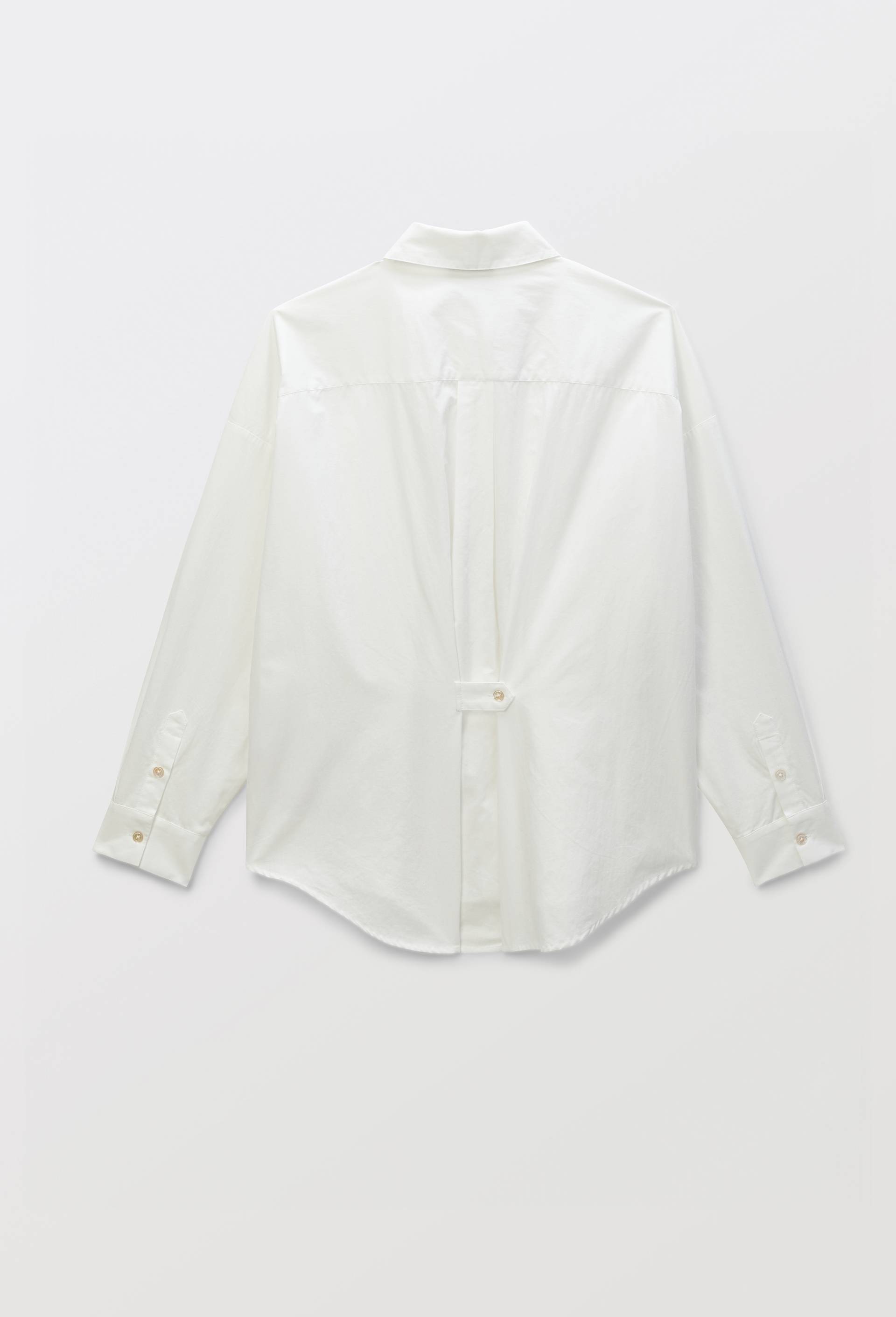Chemise unie manches longues en coton BIO GOTS, Blanc, large image number 4.0
